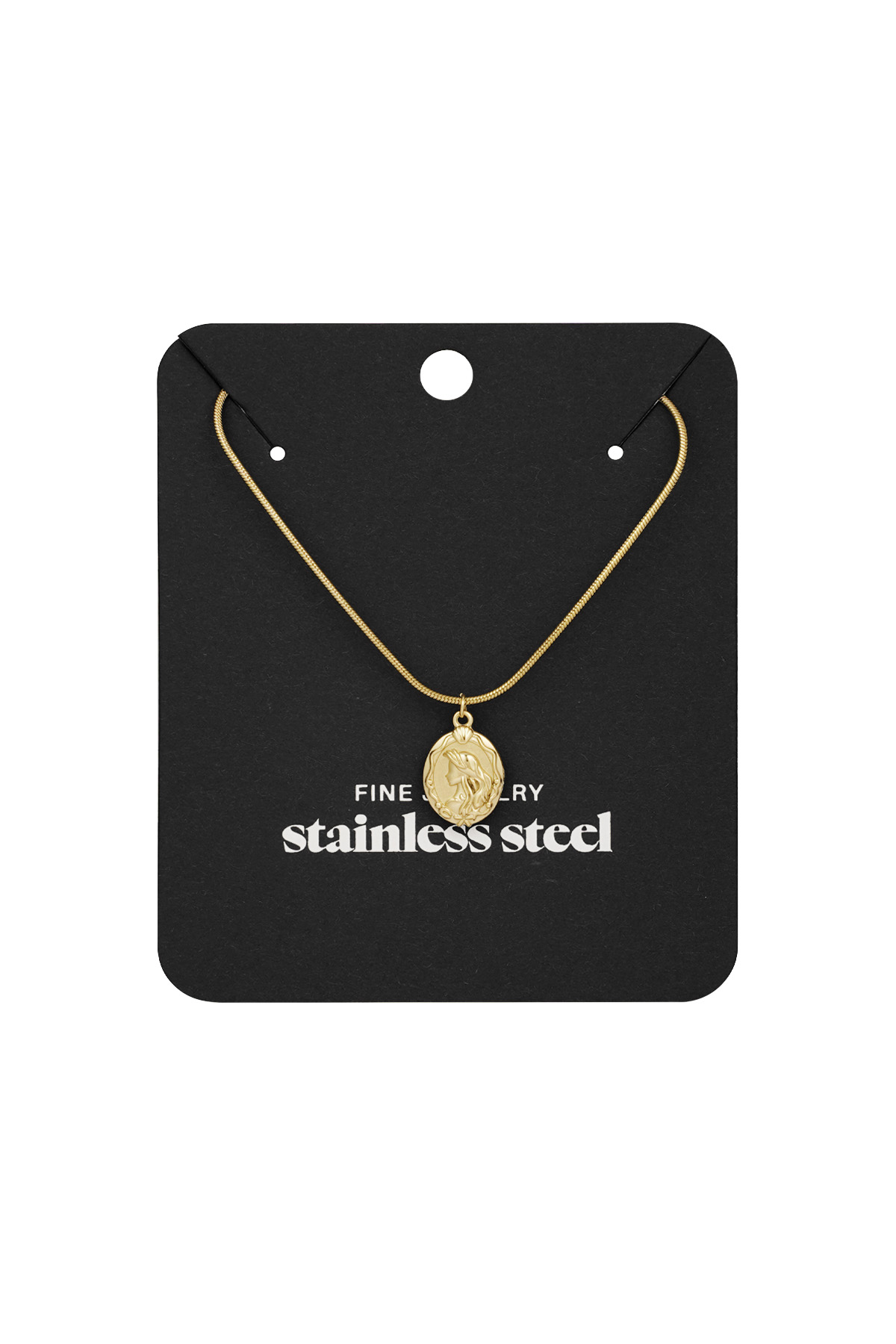 Ketting met vrouwen bedel - goud h5 Afbeelding4