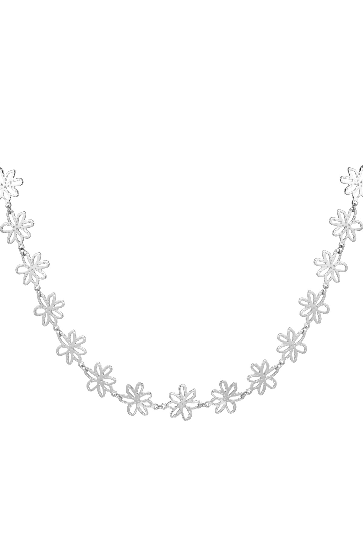 Flower Party ketting - zilver h5 