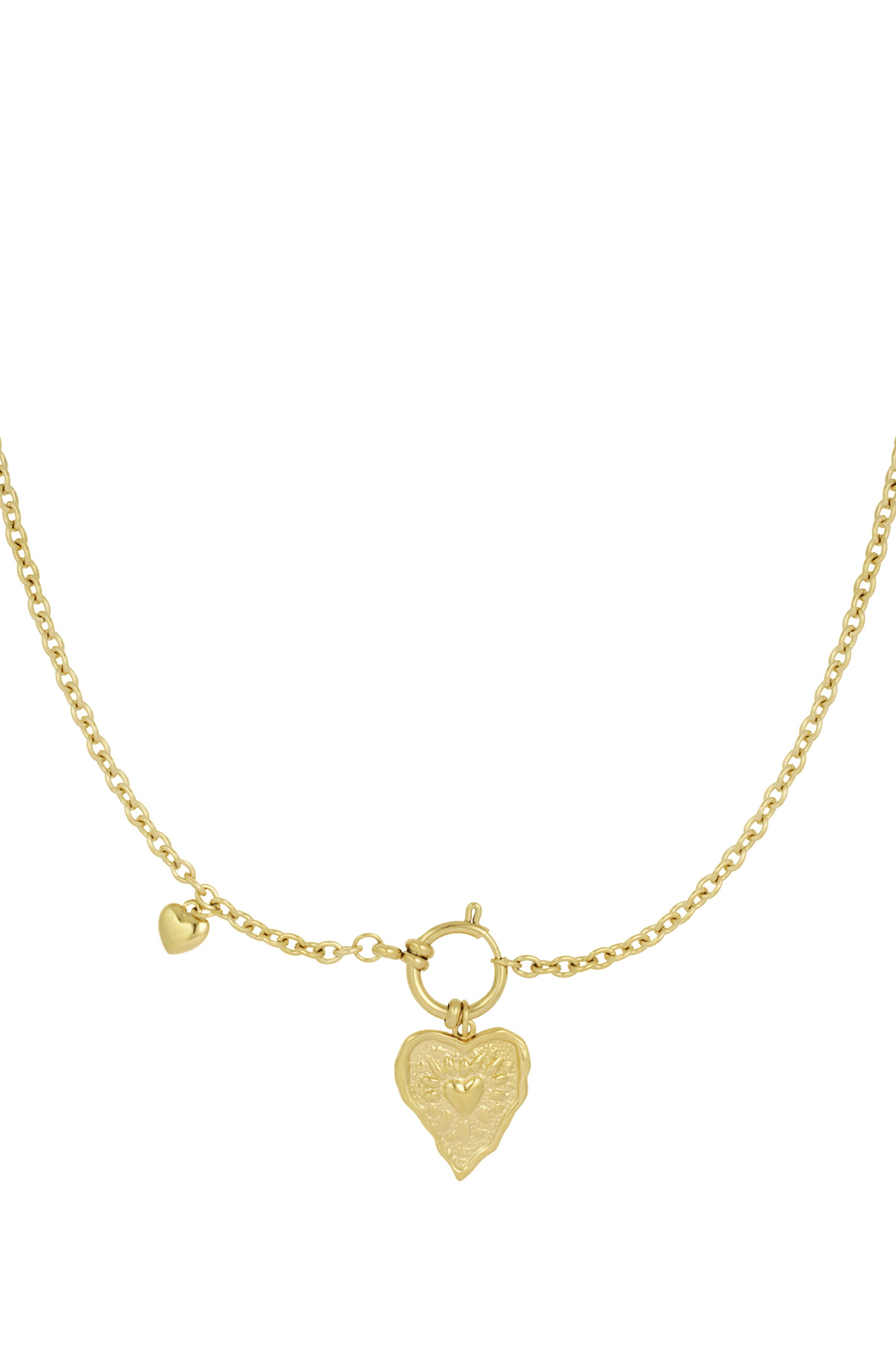 Wavy heart necklace - gold h5 