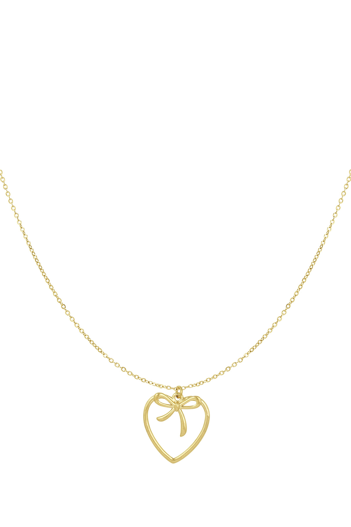 Heartfelt Bow Necklace - gold h5 