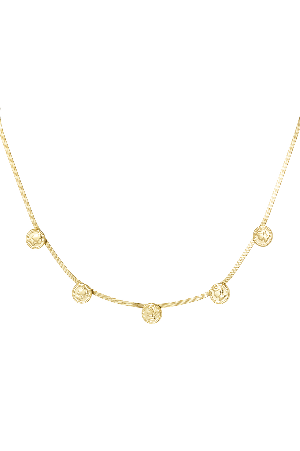 Coin Flat chain necklace - gold h5 