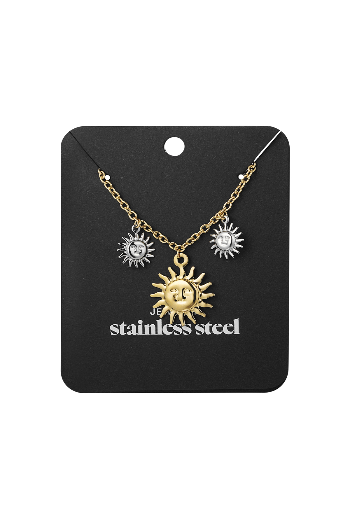 Collana sole scintillante - oro argento h5 Immagine3