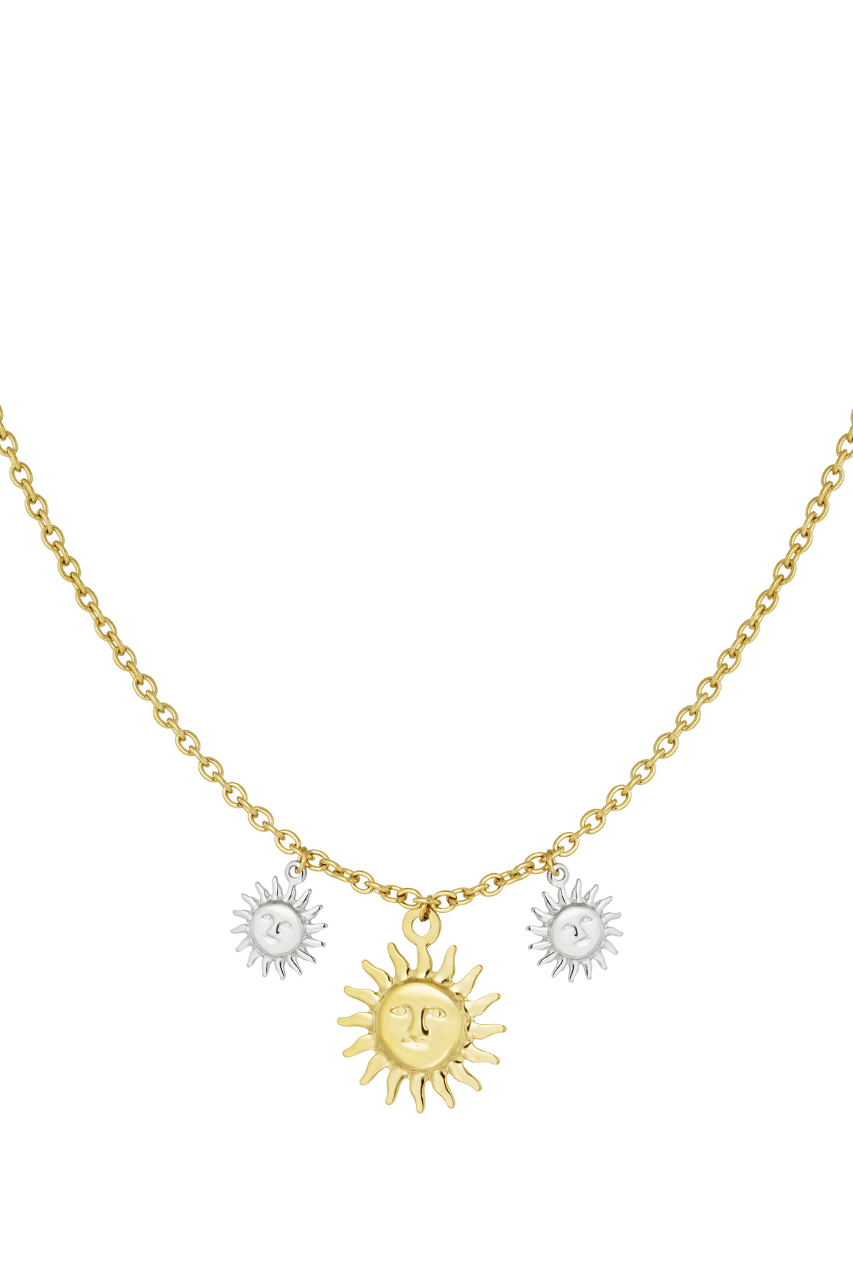 Ketting shimmering sun - goud zilver h5 