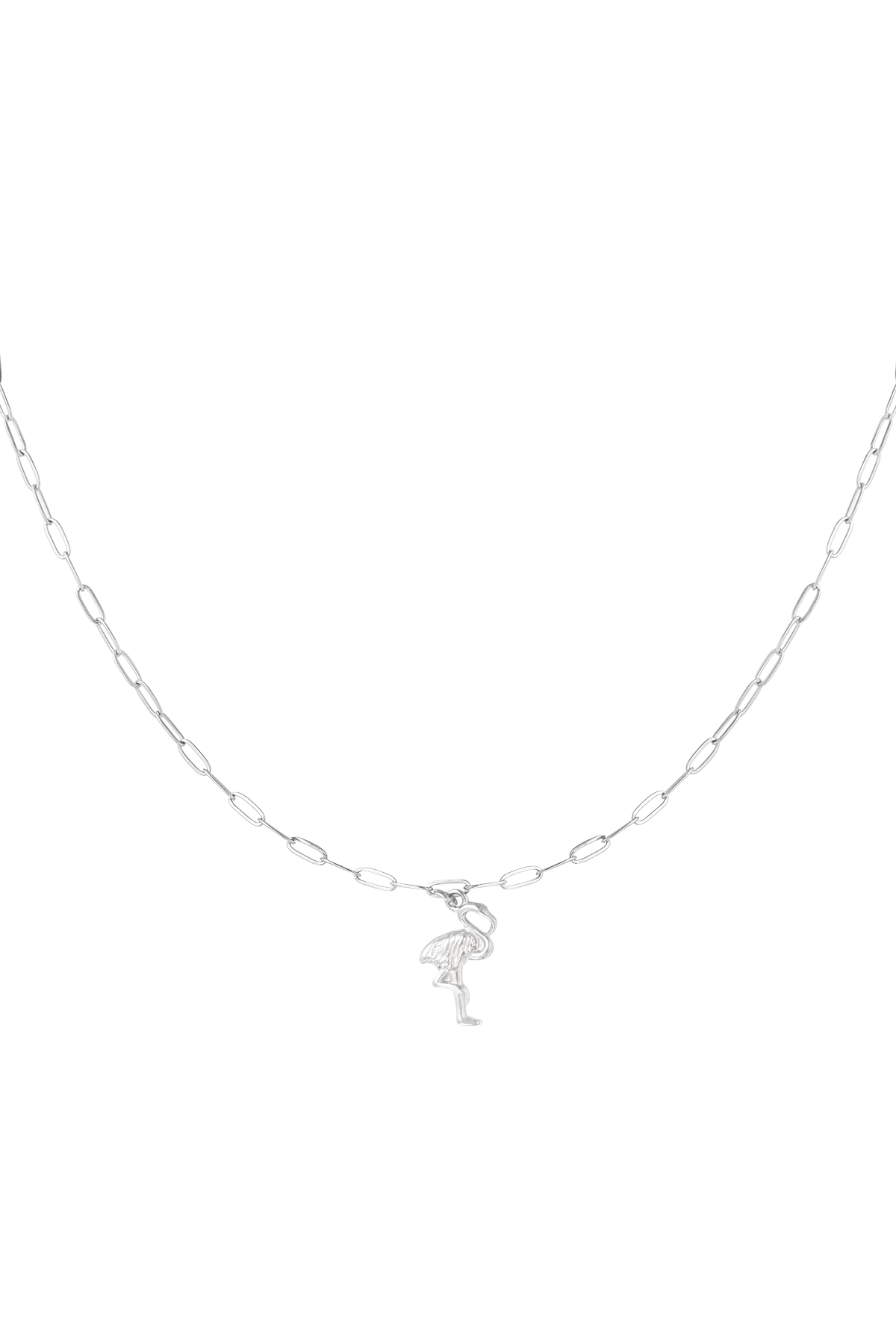 Collier chaîne flamant rose - argent h5 