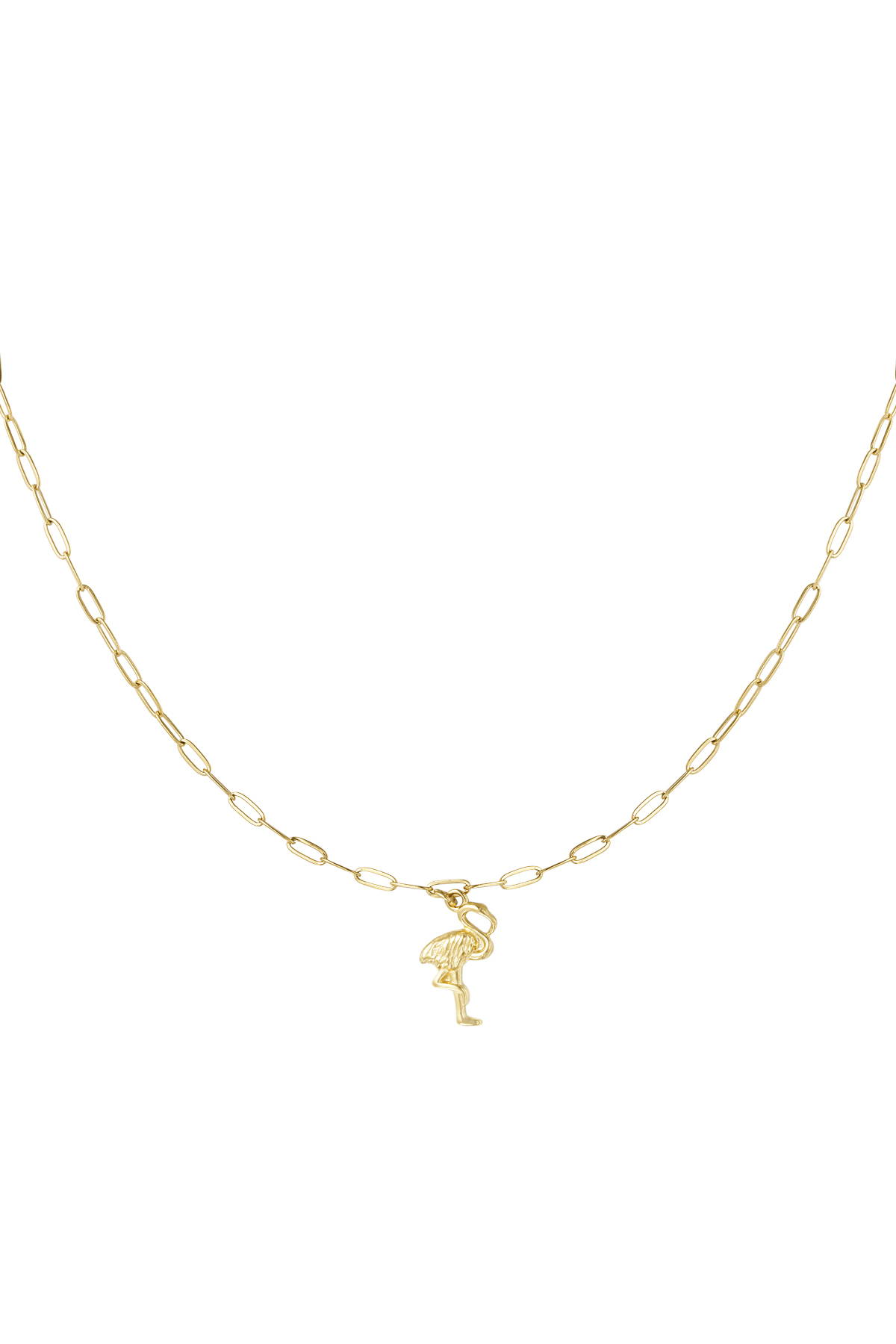 Flamingo chain necklace - gold h5 