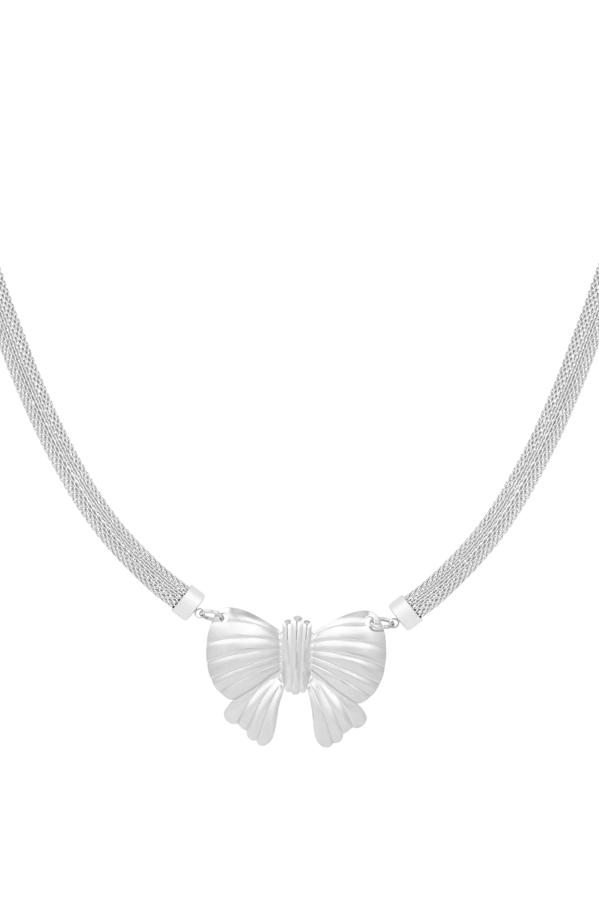 Collar con lazo grande y llamativo - plata h5 