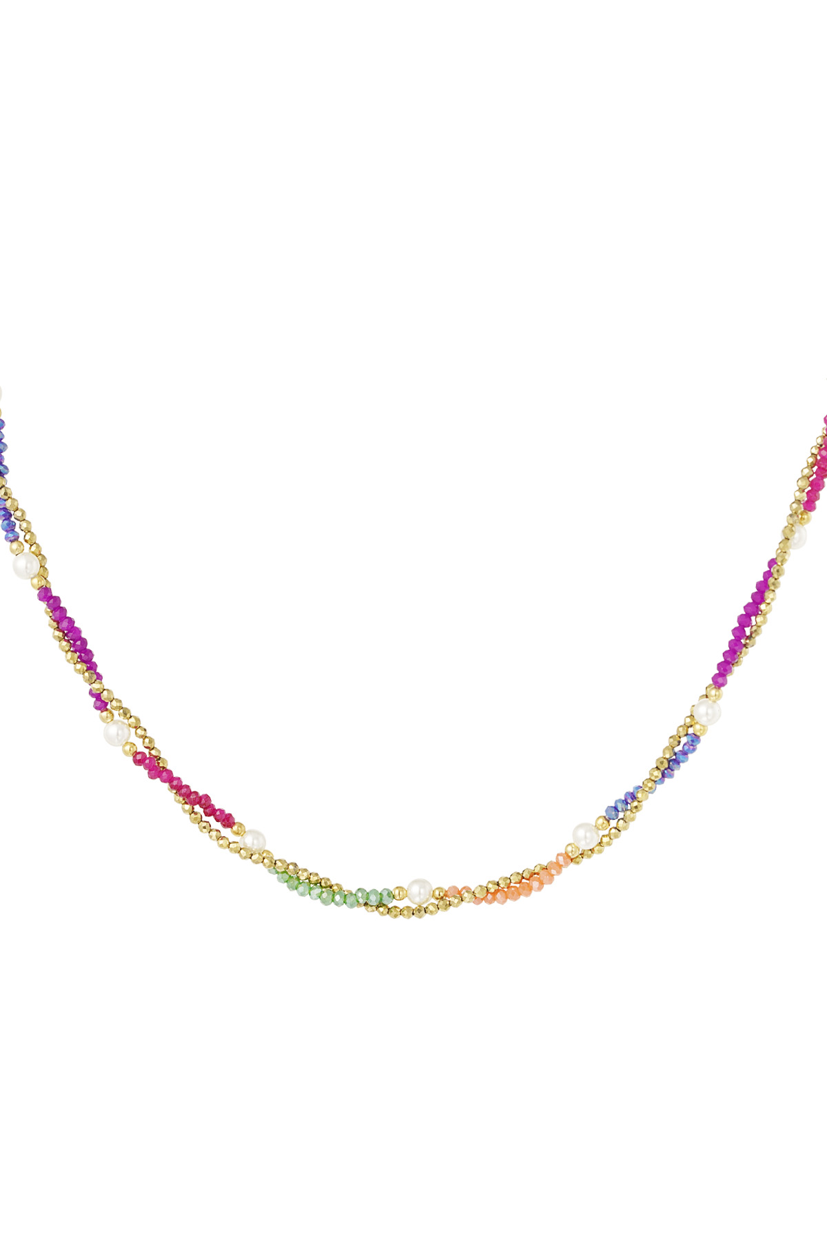 Collar de espirales de colores - dorado h5 