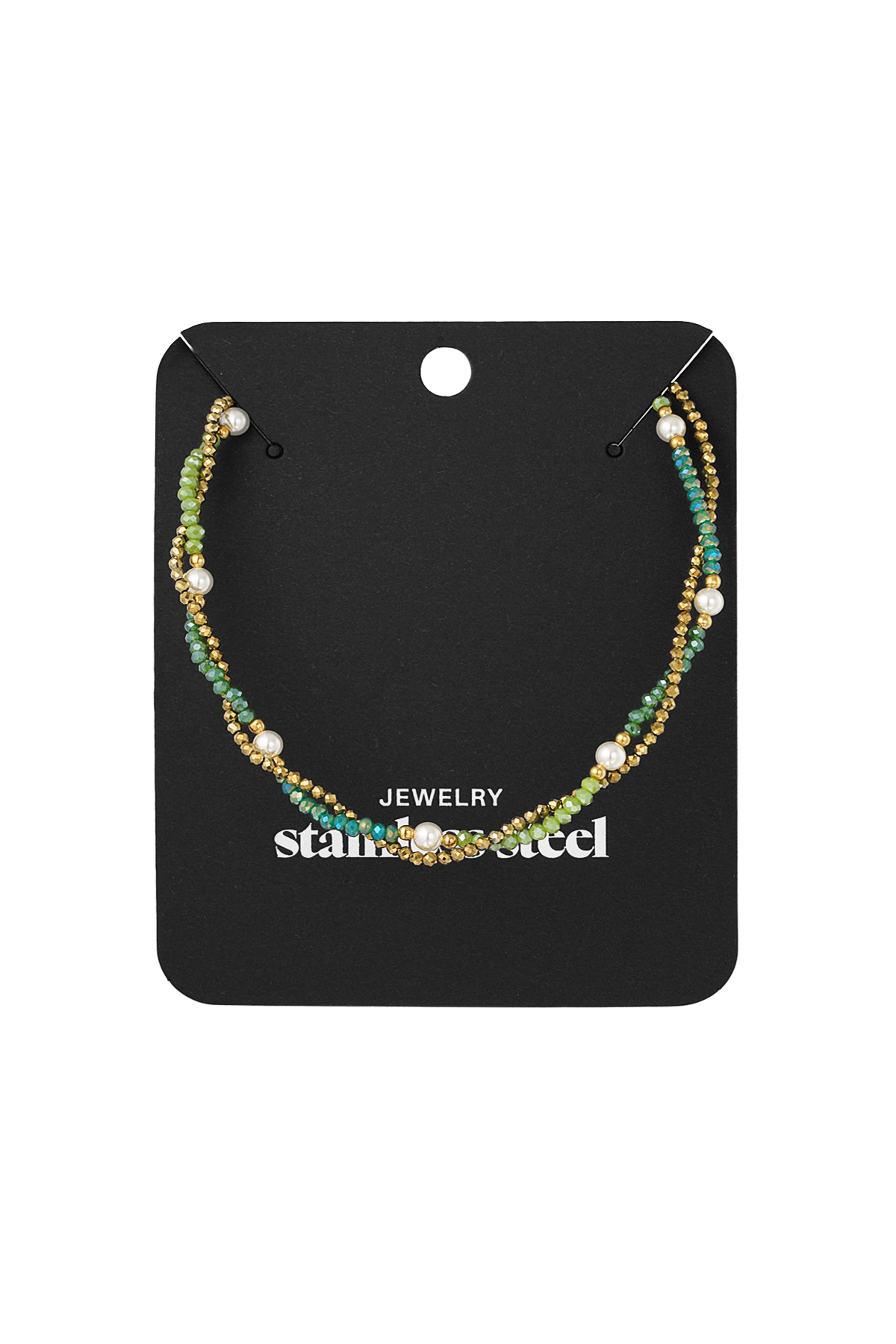 Collier de perles torsadées – Vert et bleu h5 Image3