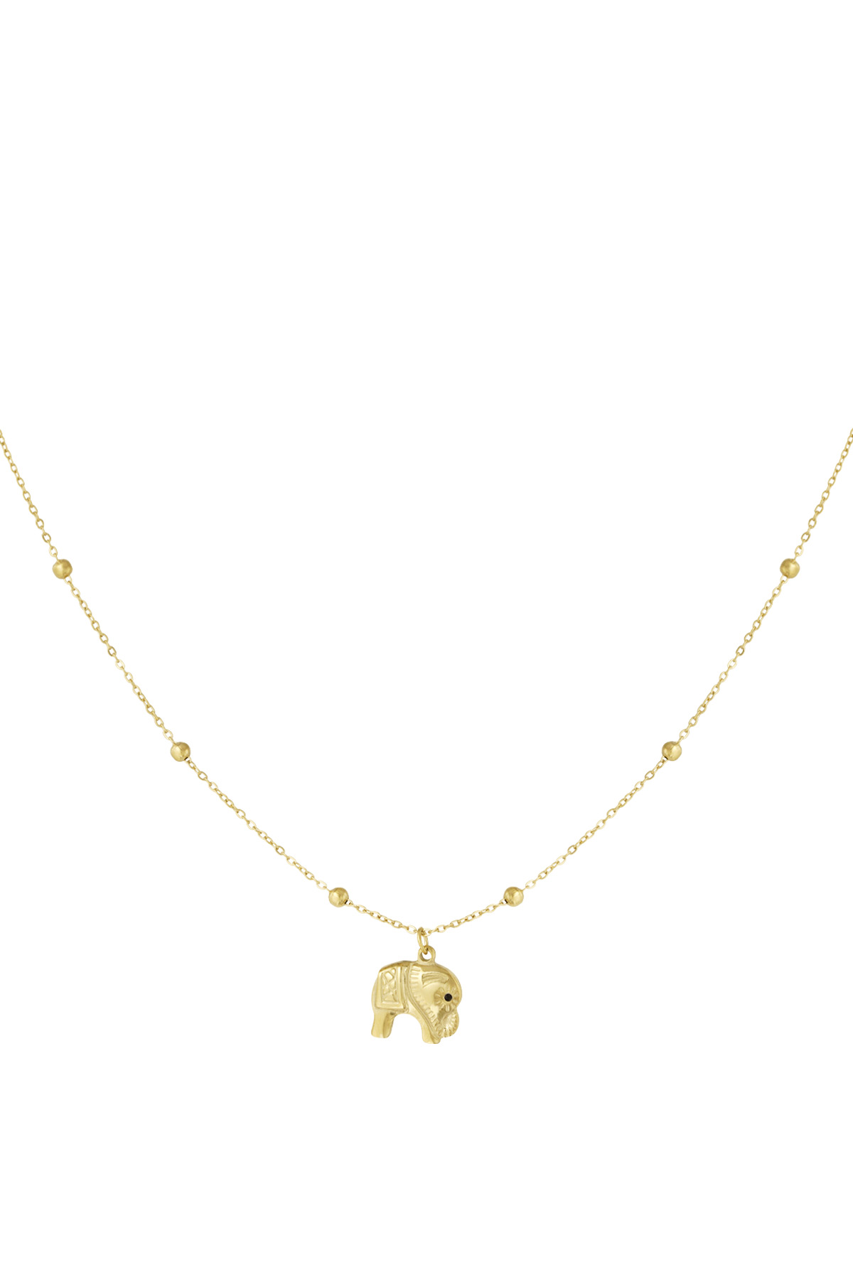 Elephant Charm Necklace - Gold h5 