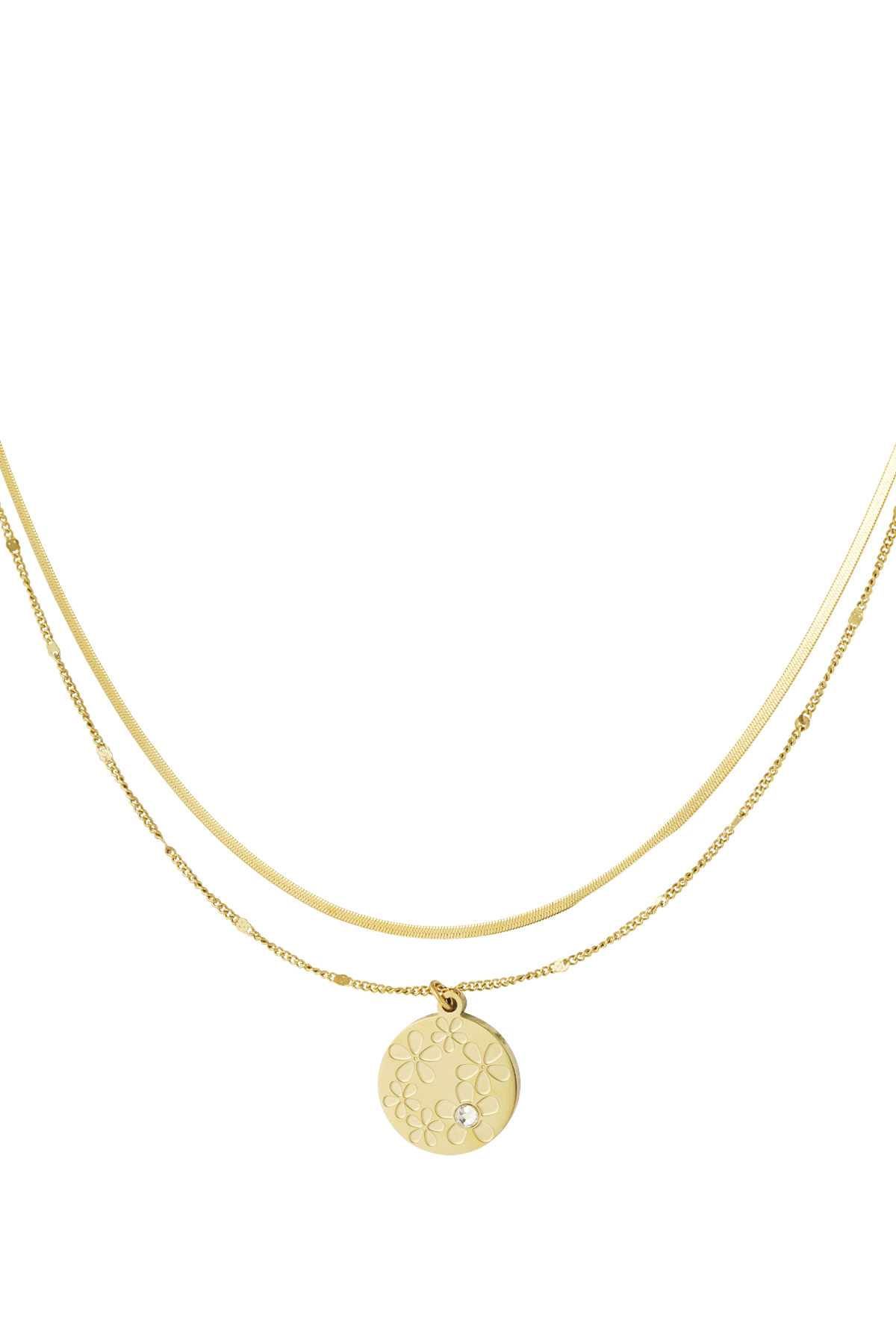 Floral garden ketting - goud h5 