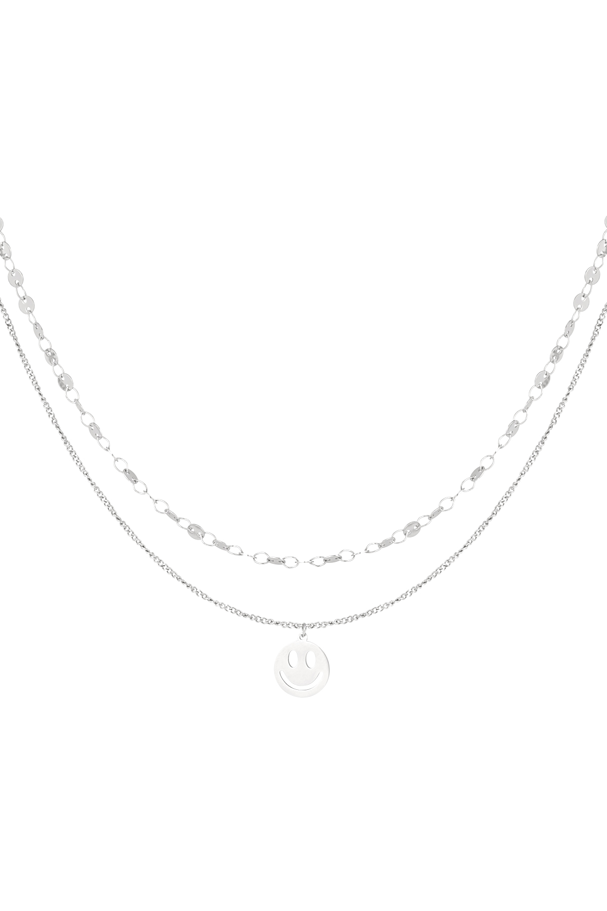 Necklace smiley day - silver h5 