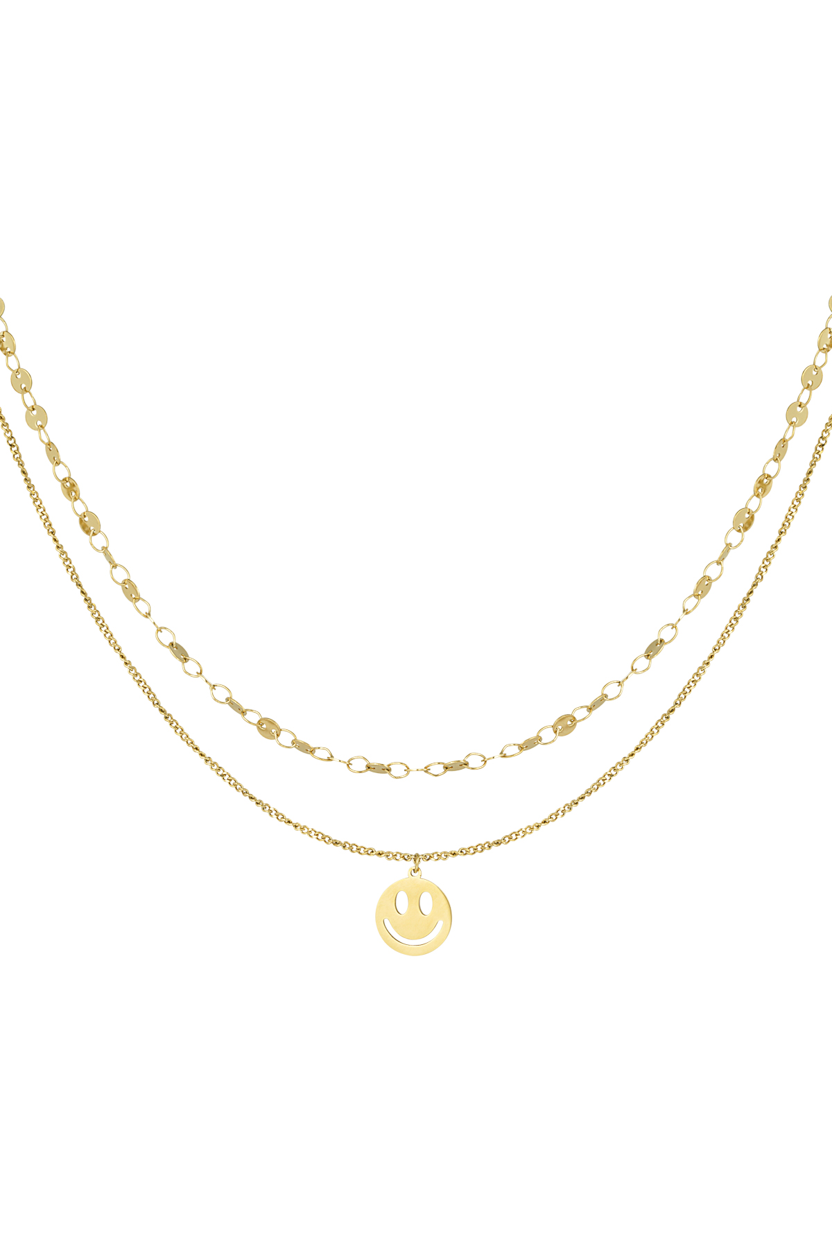 Ketting smiley day - goud h5 