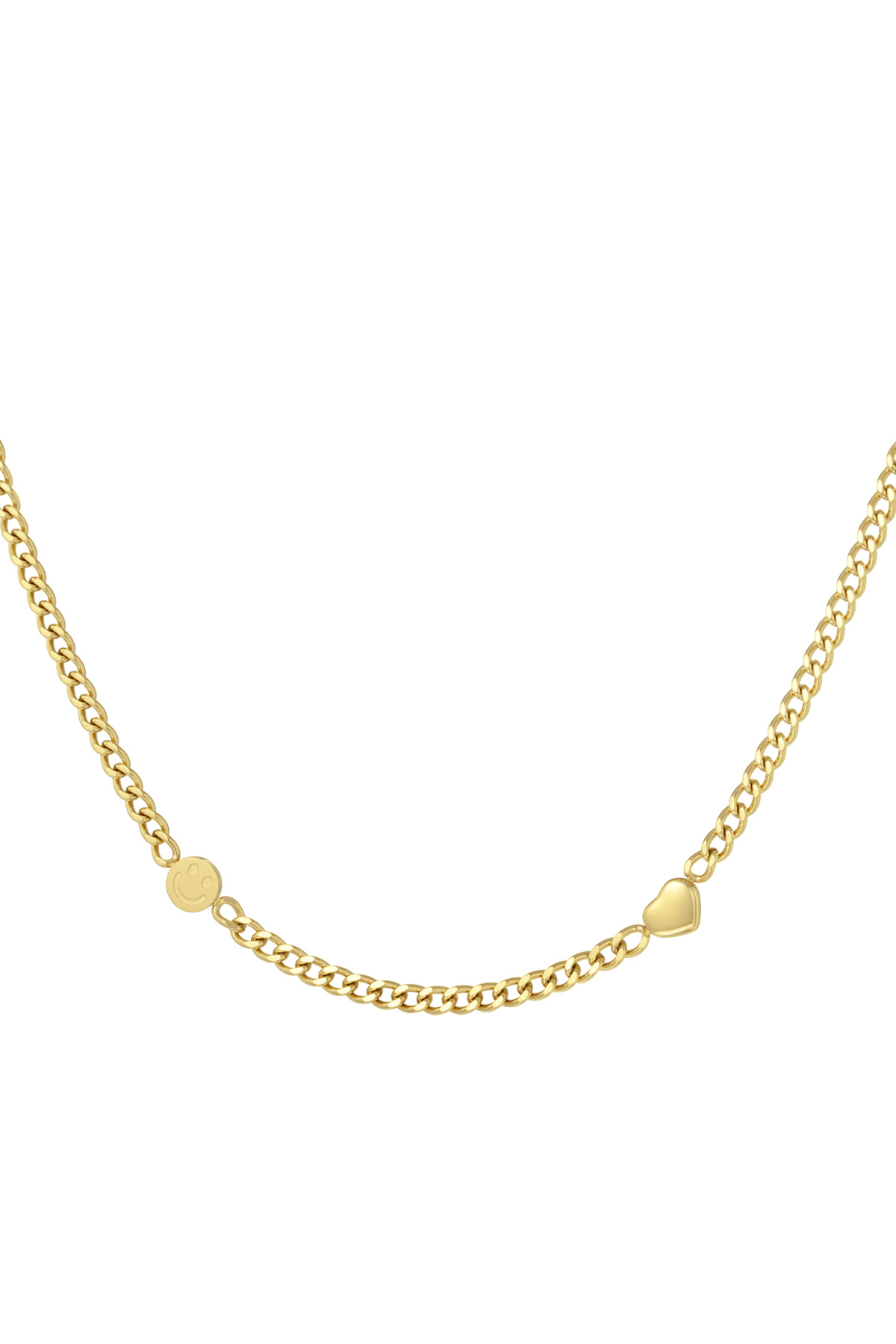 Collar de cadena Smile & Heart - dorado h5 