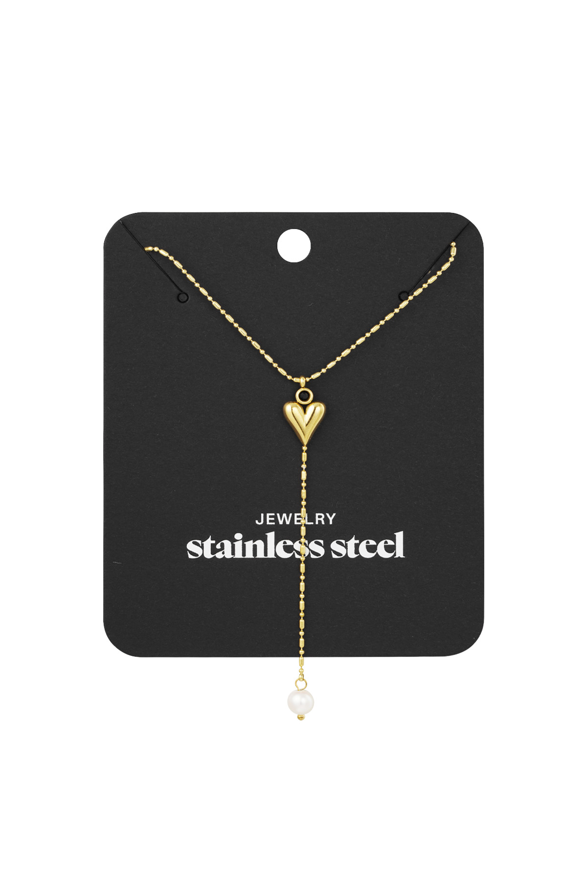 Collana classica con cuore e perle - oro h5 Immagine3