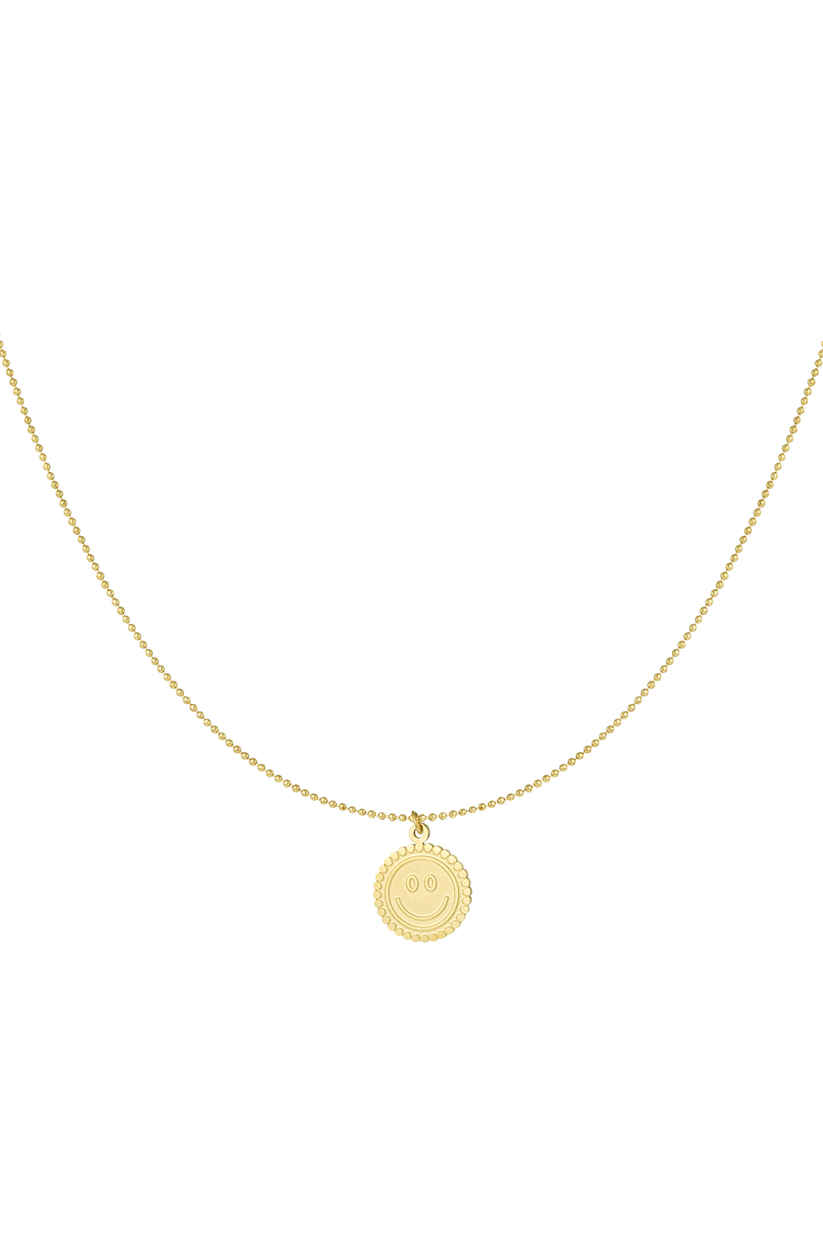 Necklace smiley happy life - gold h5 