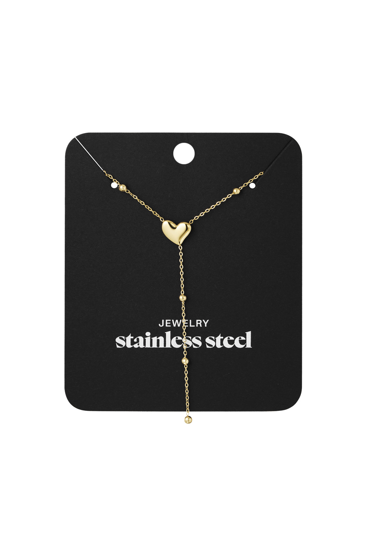 Heart ketting met bolletjes - goud h5 Afbeelding3