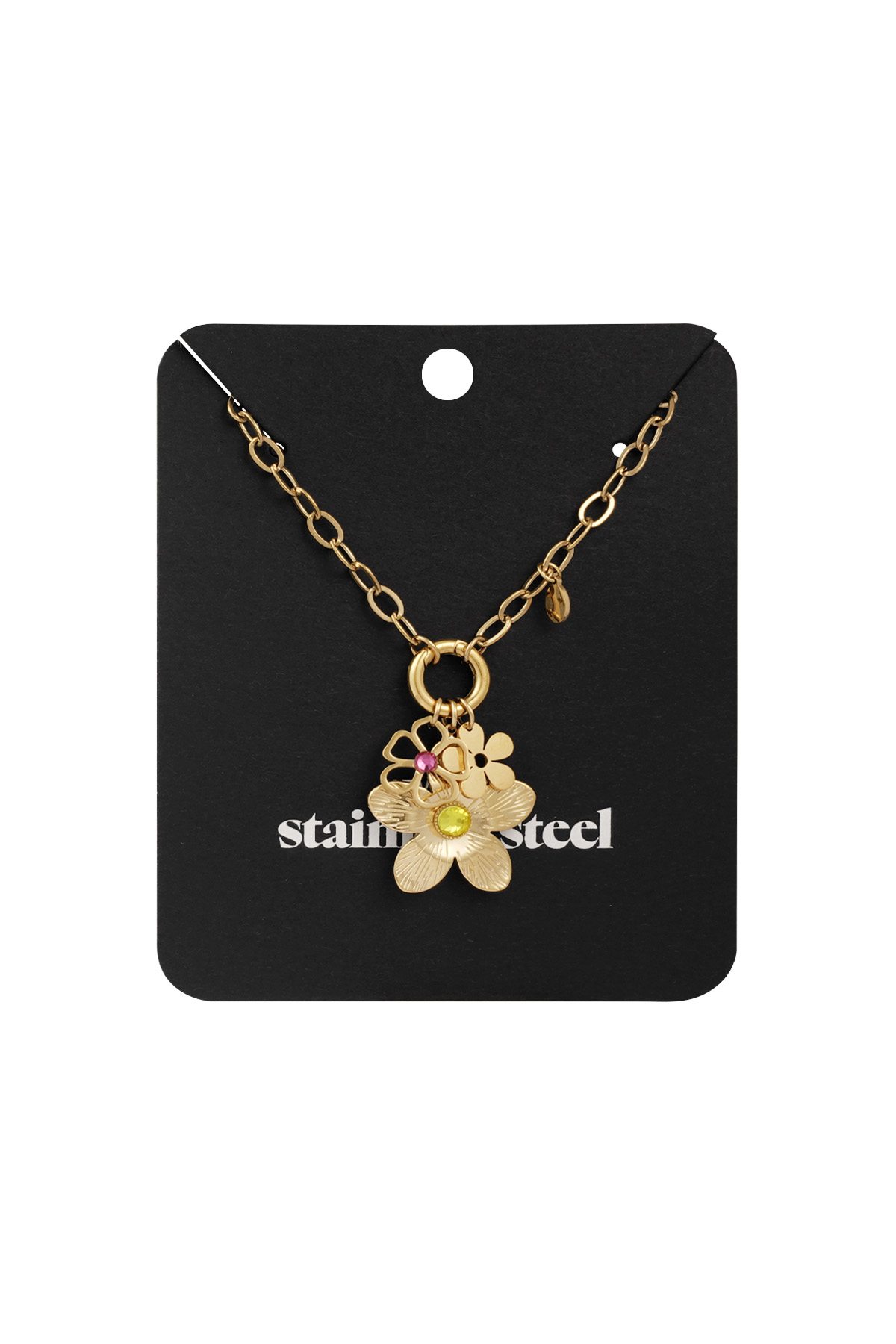 Collar de flores felices - oro h5 Imagen3