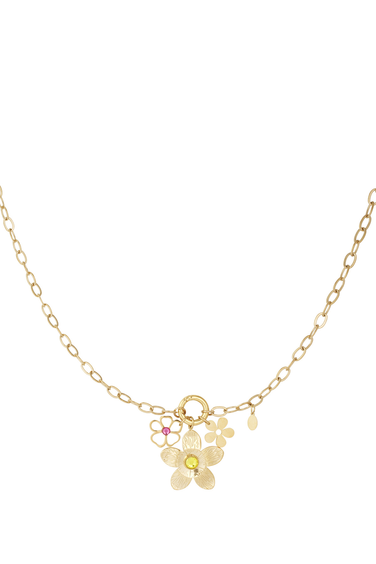 Happy flower ketting - goud h5 