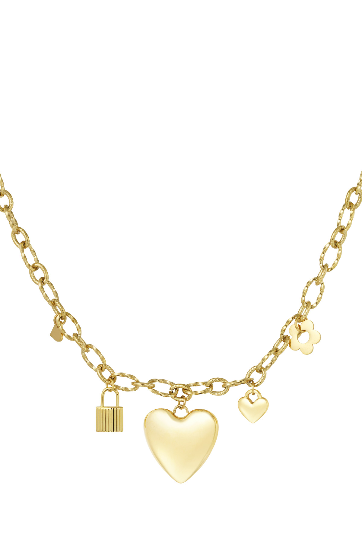 Halskette mit Charm „Locked Love“ – Gold h5 