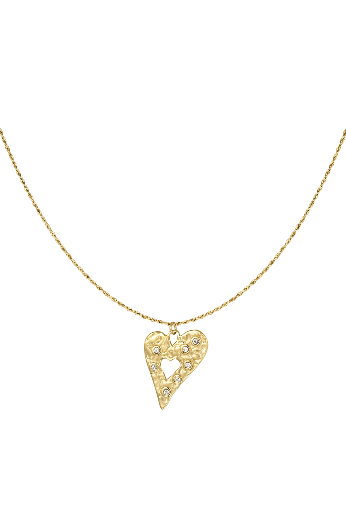 Sparkling heart ketting - goud h5 