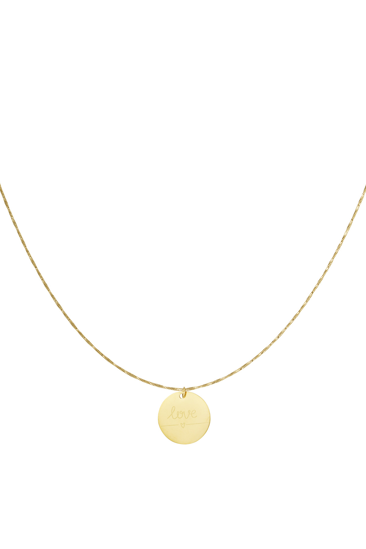 Heartfelt coin ketting - zilver h5 