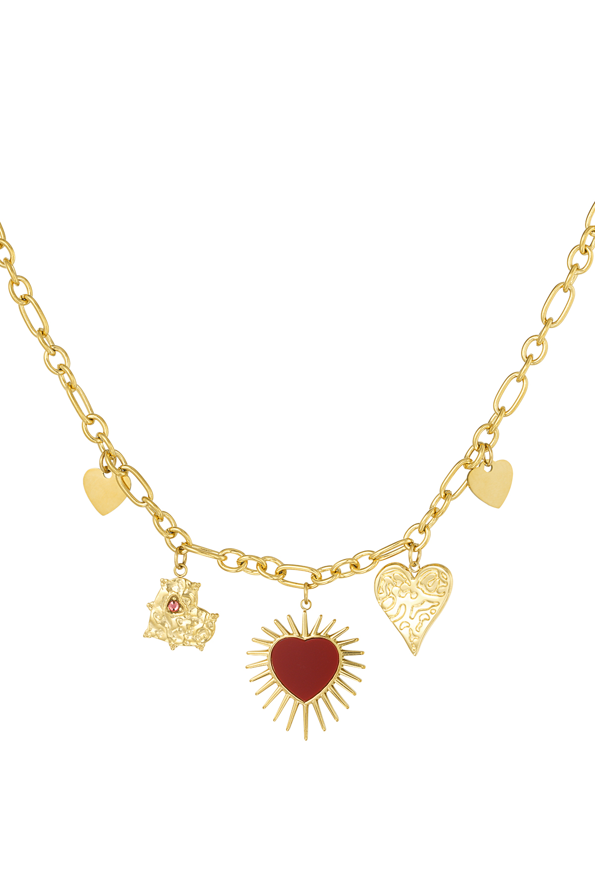 Endless hearts ketting - goud h5 