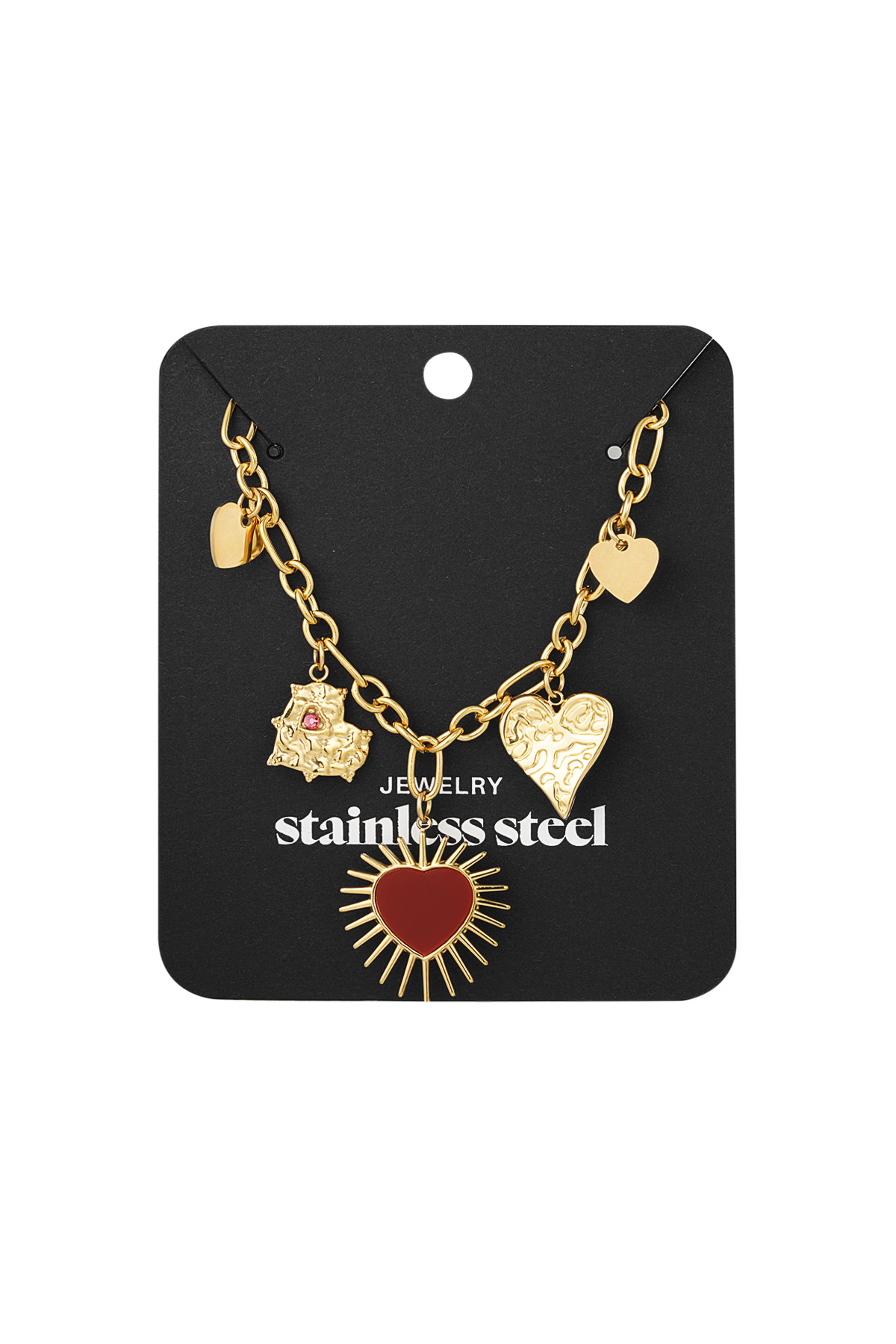 Endless hearts ketting - goud h5 Afbeelding3