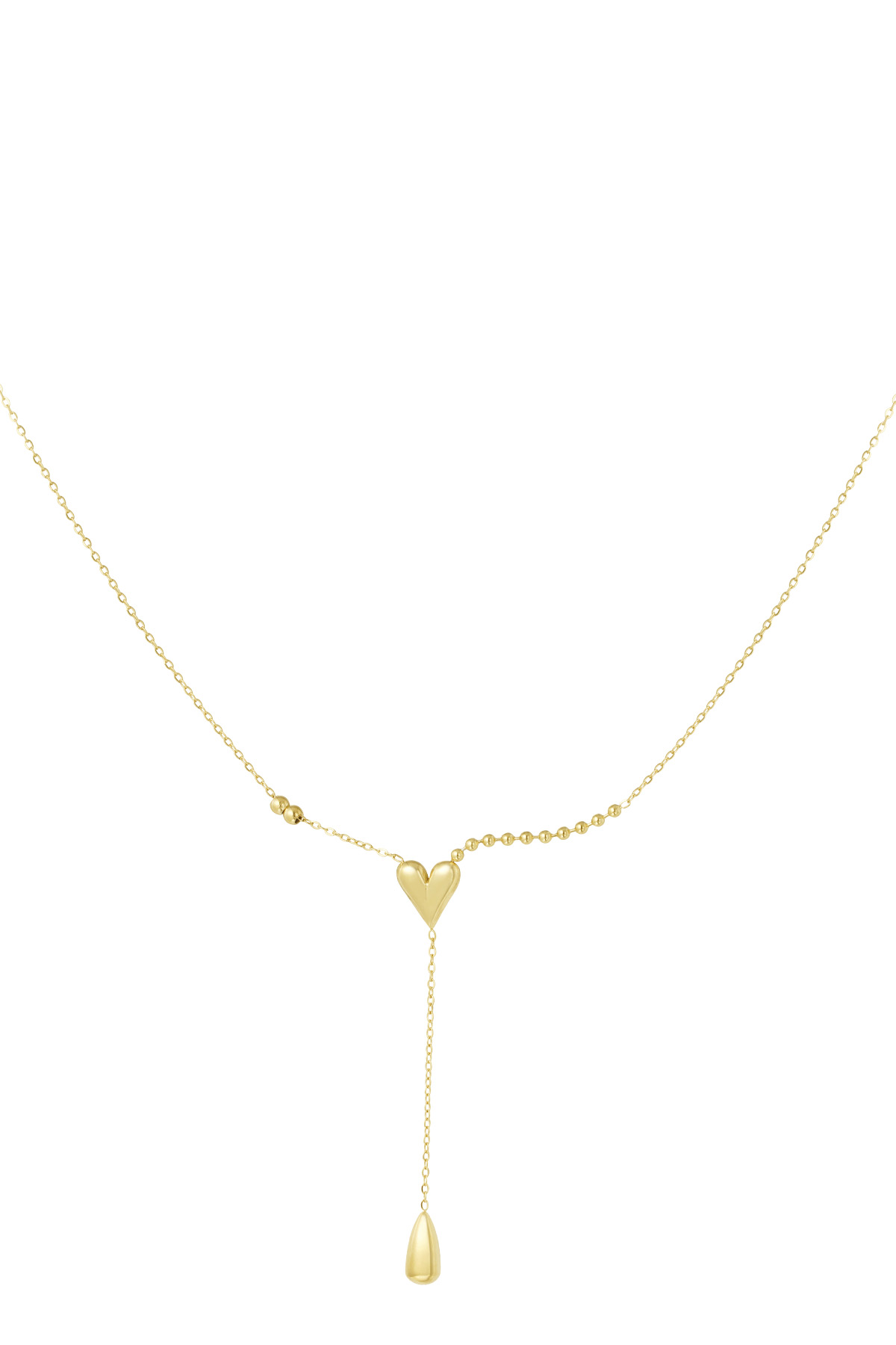 Heart Drop Necklace - Gold h5 