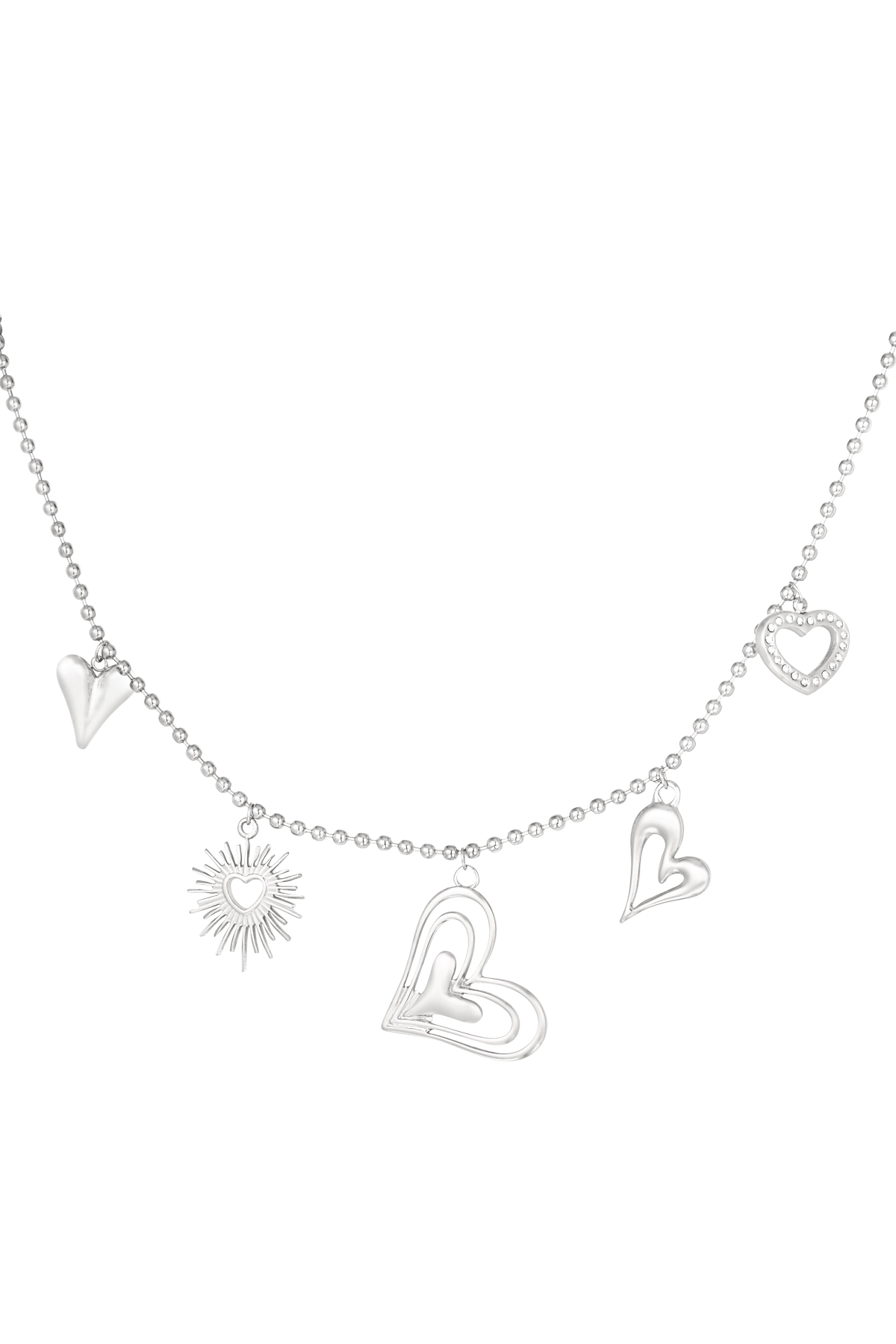 Collar de corazones enamorados - plata h5 