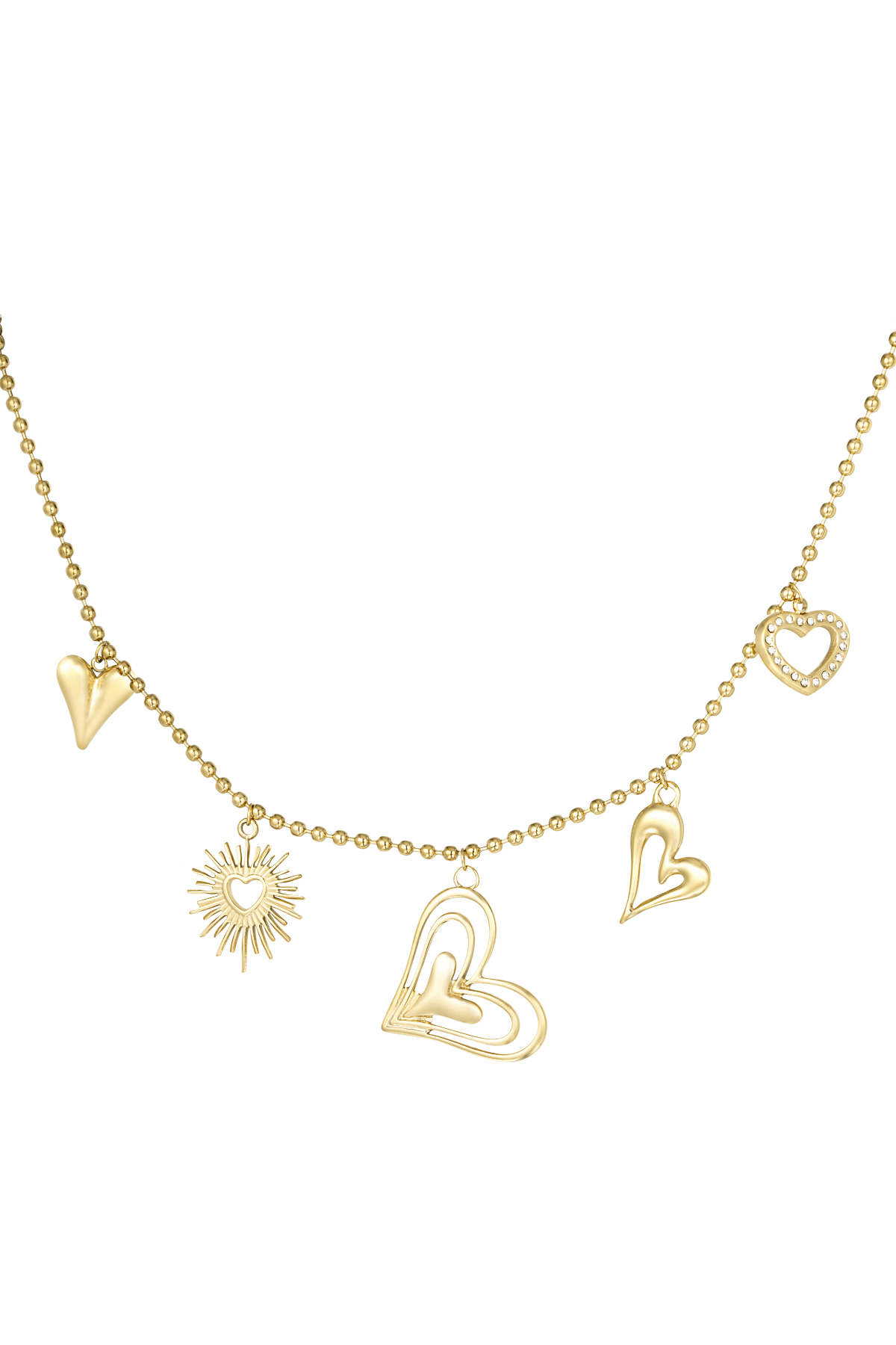 Collar de corazones enamorados - oro h5 