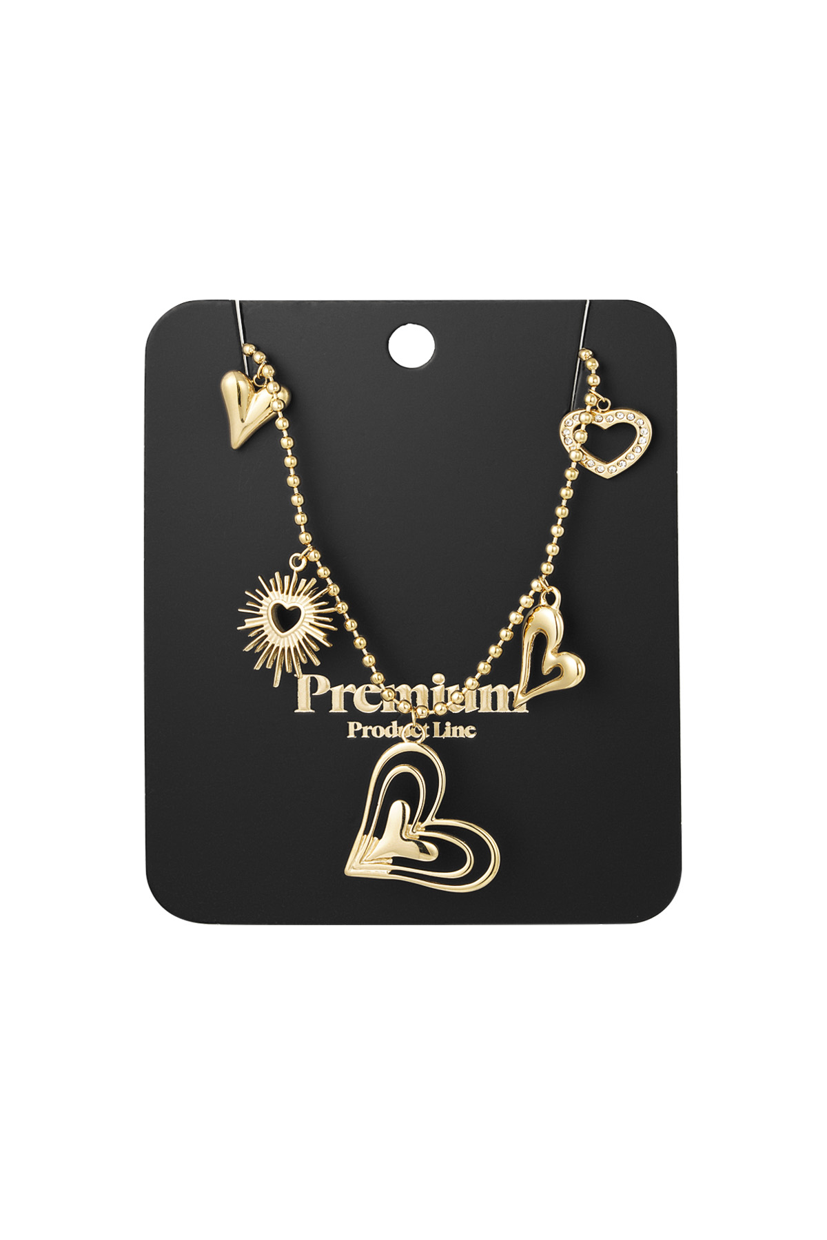 Loving hearts ketting - goud h5 Afbeelding3