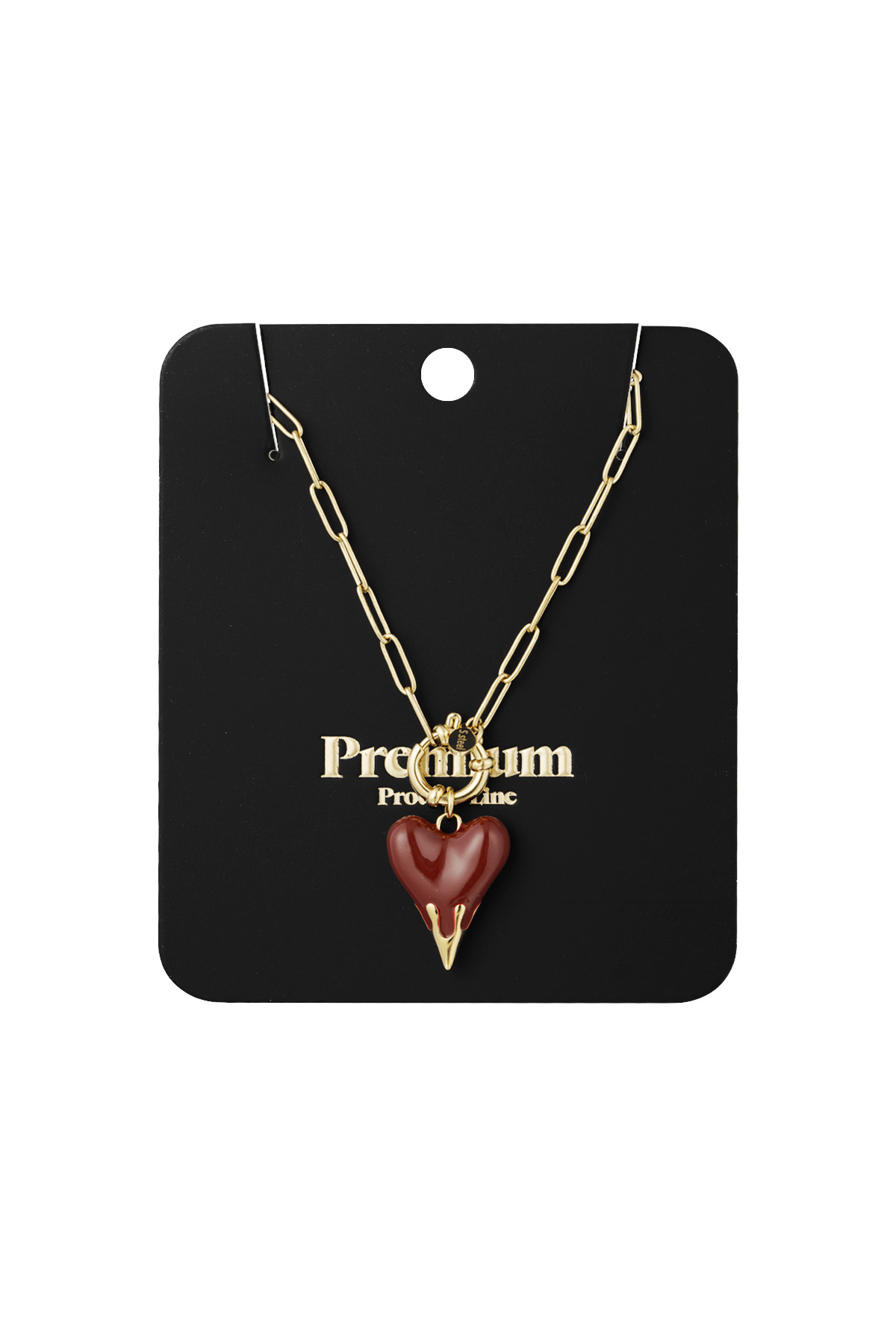 Charm necklace heart on fire - Gold color h5 Picture3