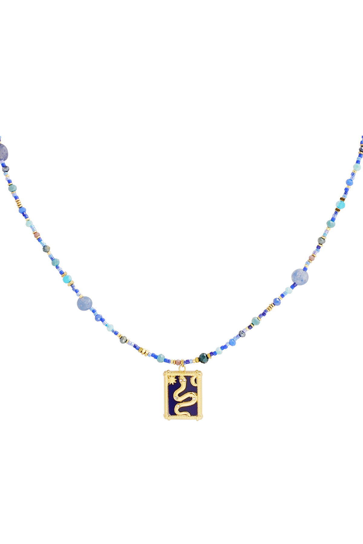 Collar con historia de serpiente - Azul h5 