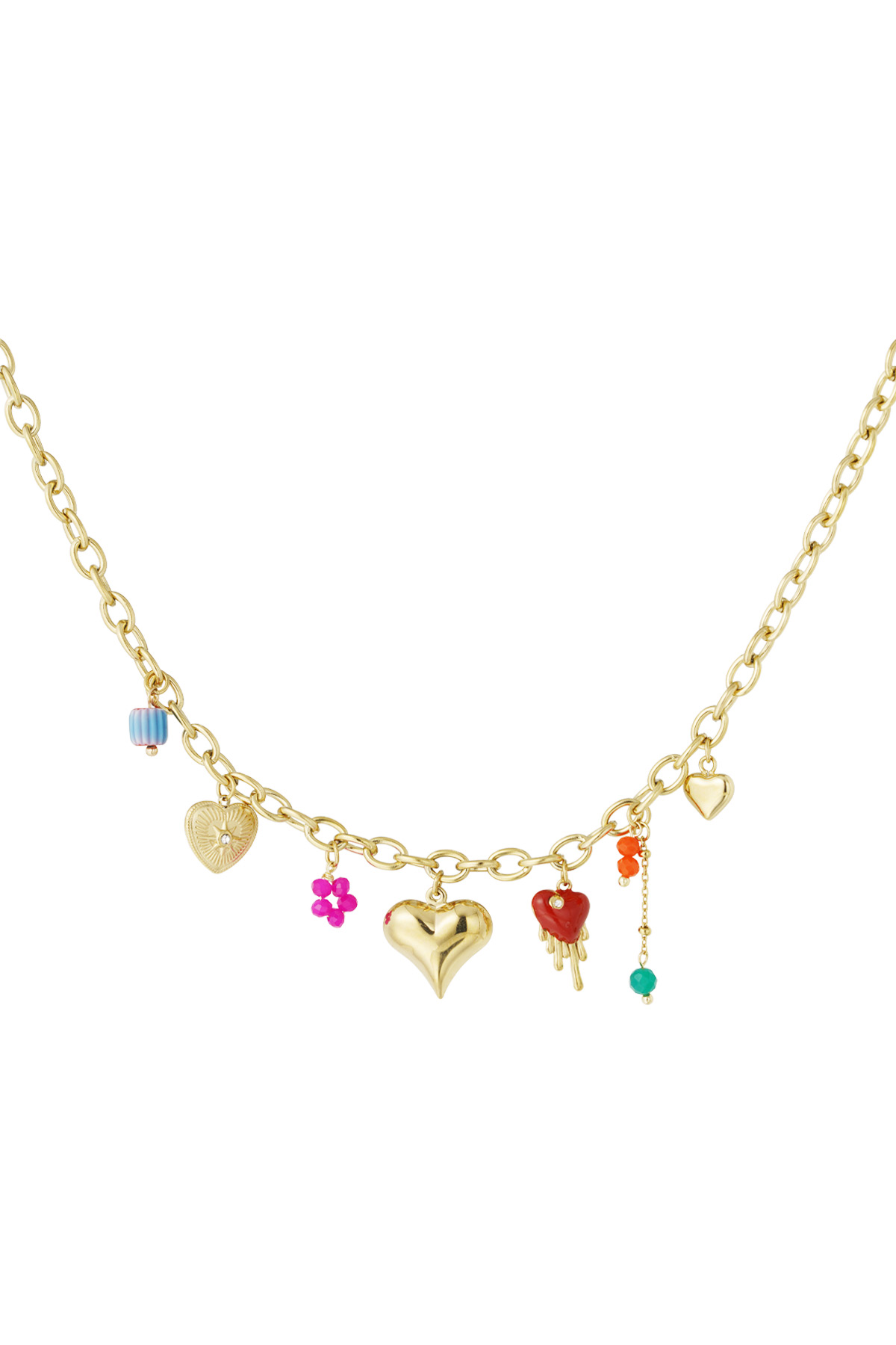 Charm necklace lovers glow - Gold color h5 