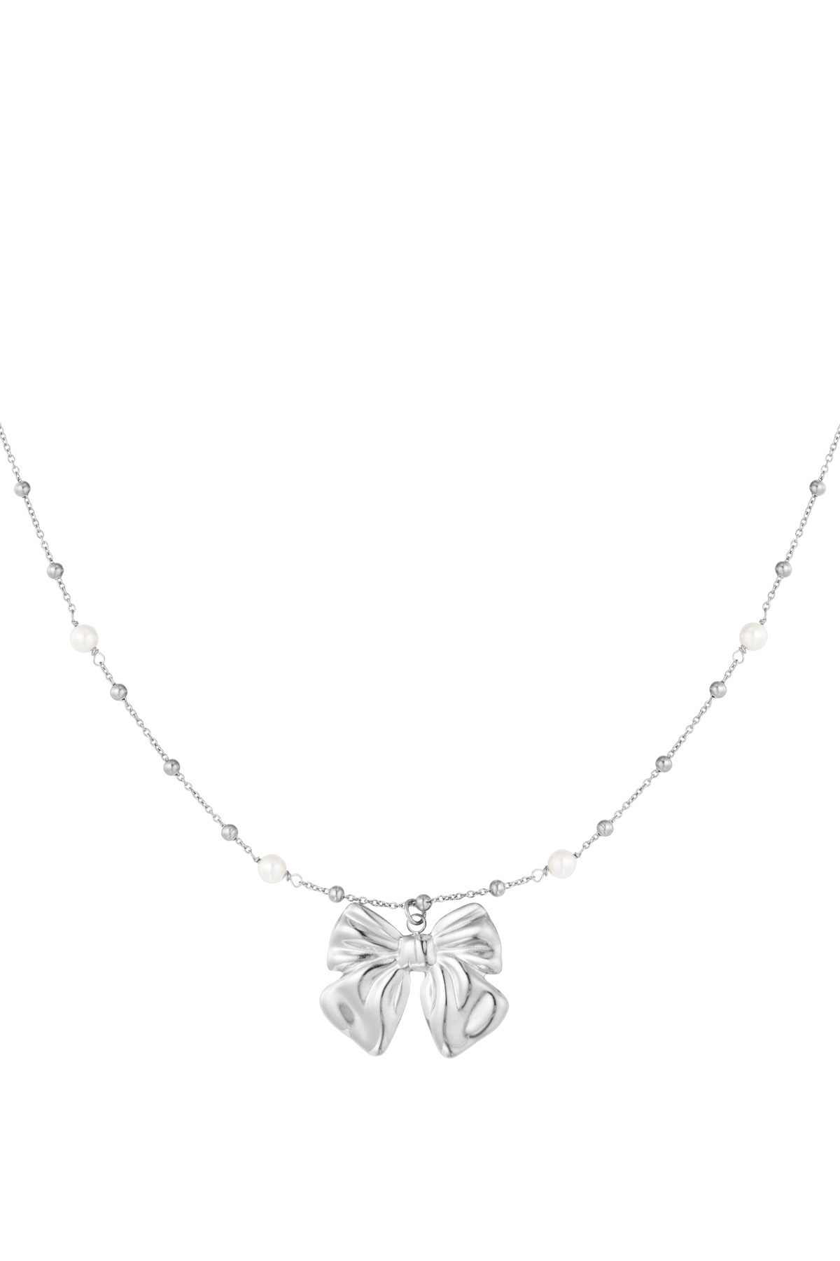 Baby bow necklace - silver h5 