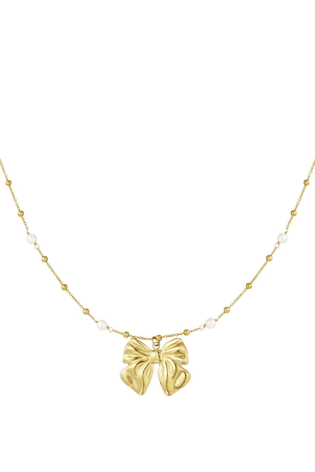 Baby bow necklace - gold h5 