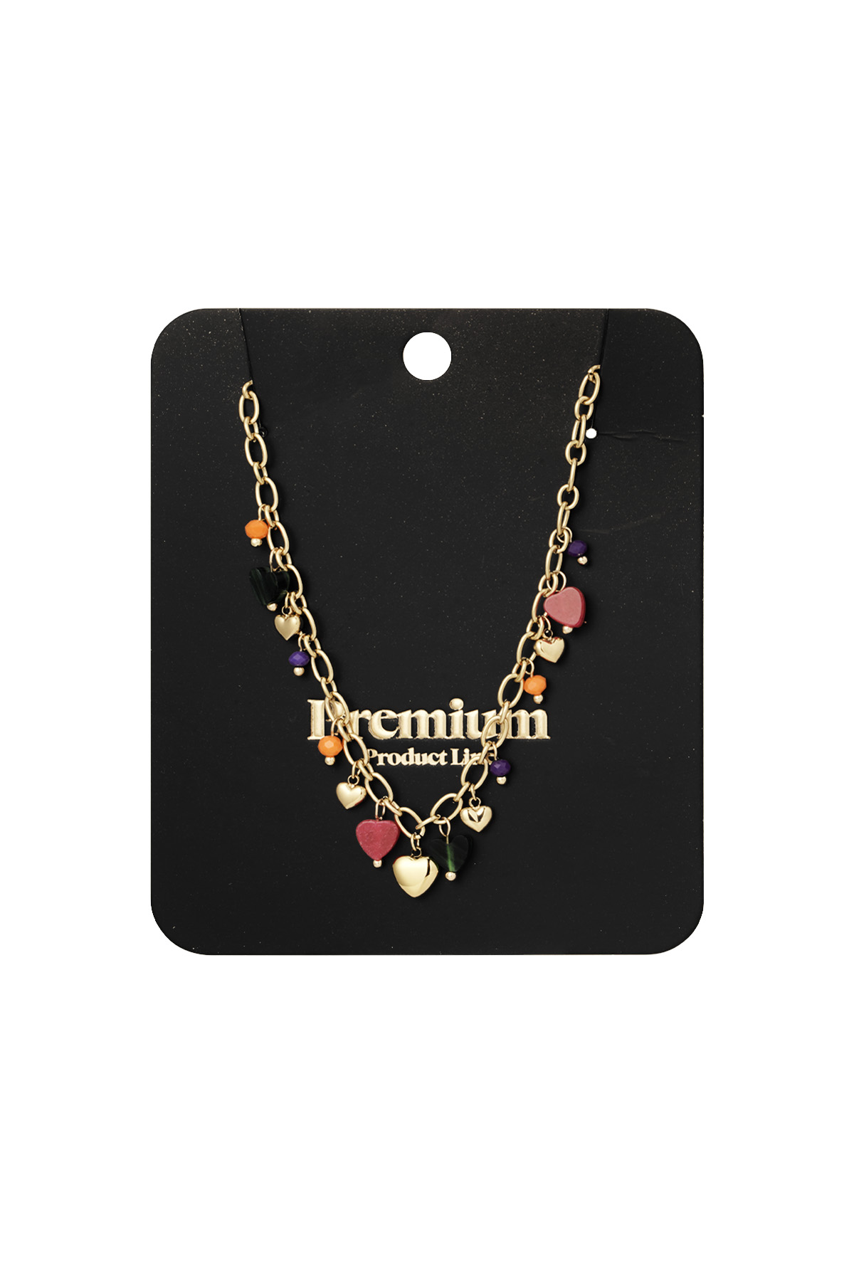 Necklace vibrant hearts - gold h5 Picture2