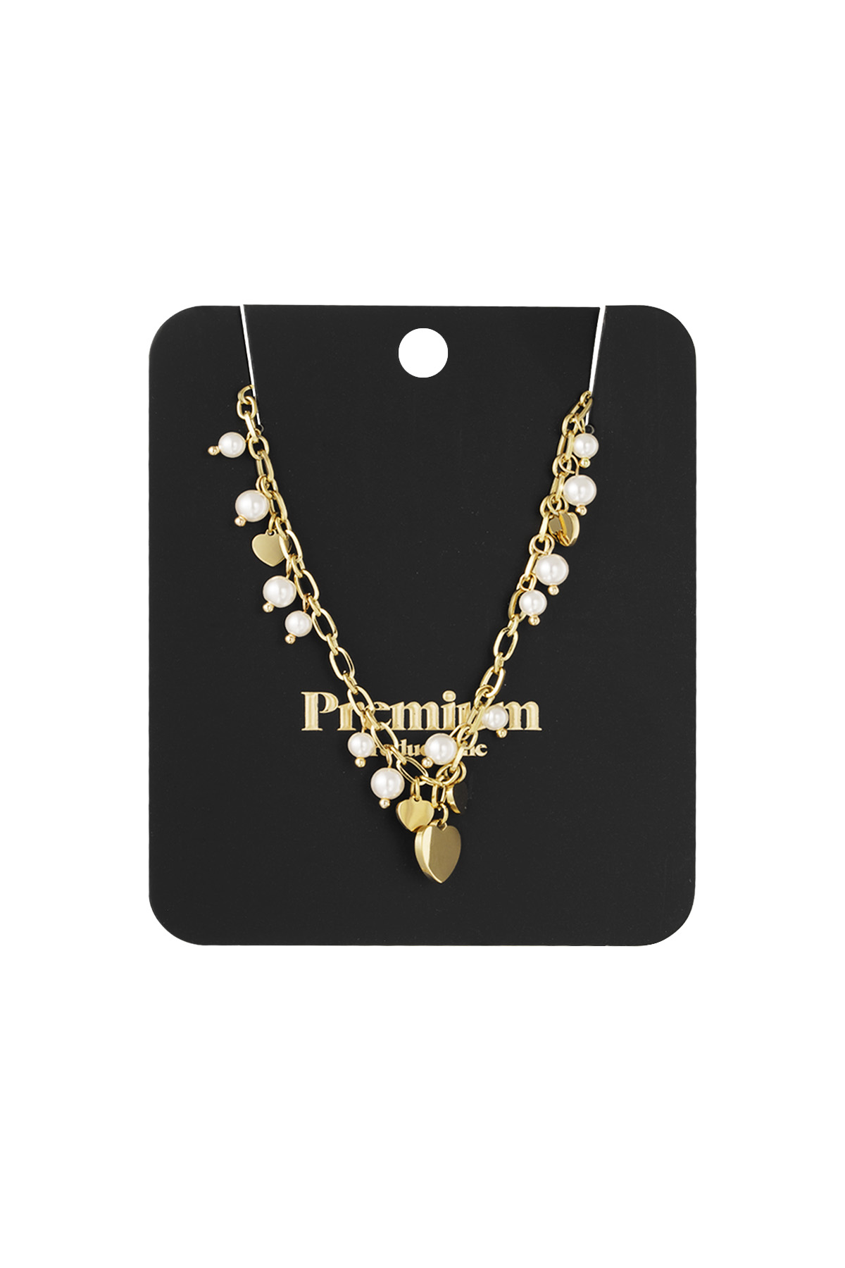 Hearts & pearls necklace - gold h5 Picture2