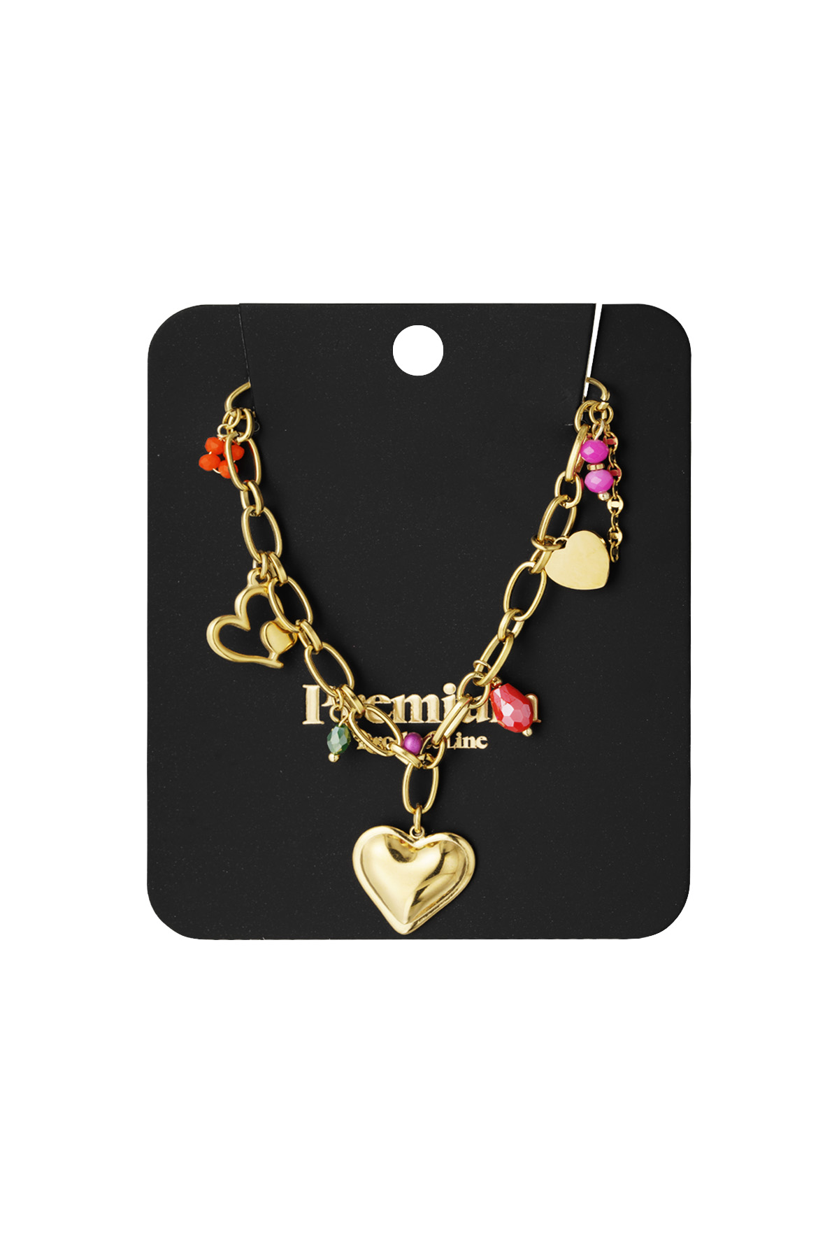 Colorful Love charm necklace - Gold h5 Picture3