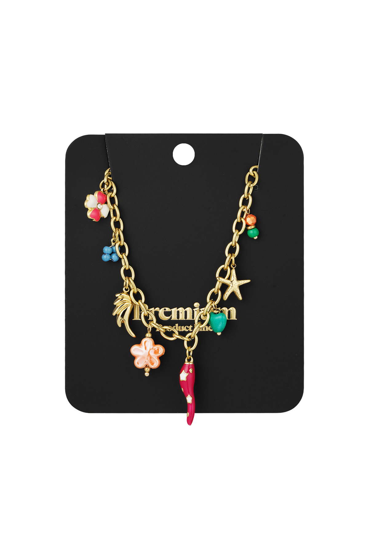 Festive beads necklace - gold h5 Picture2