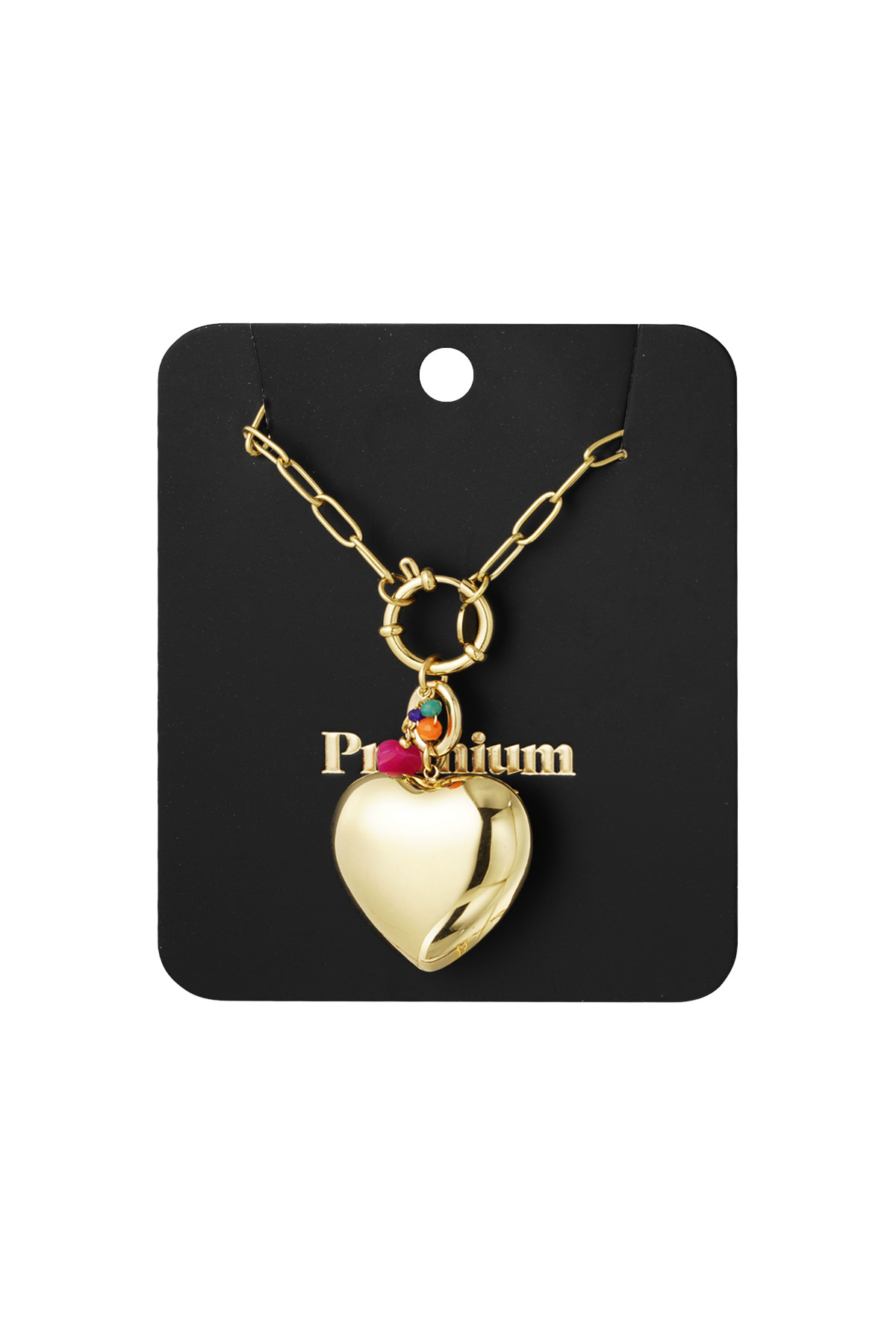 Lock necklace with heart pendant - gold Picture3