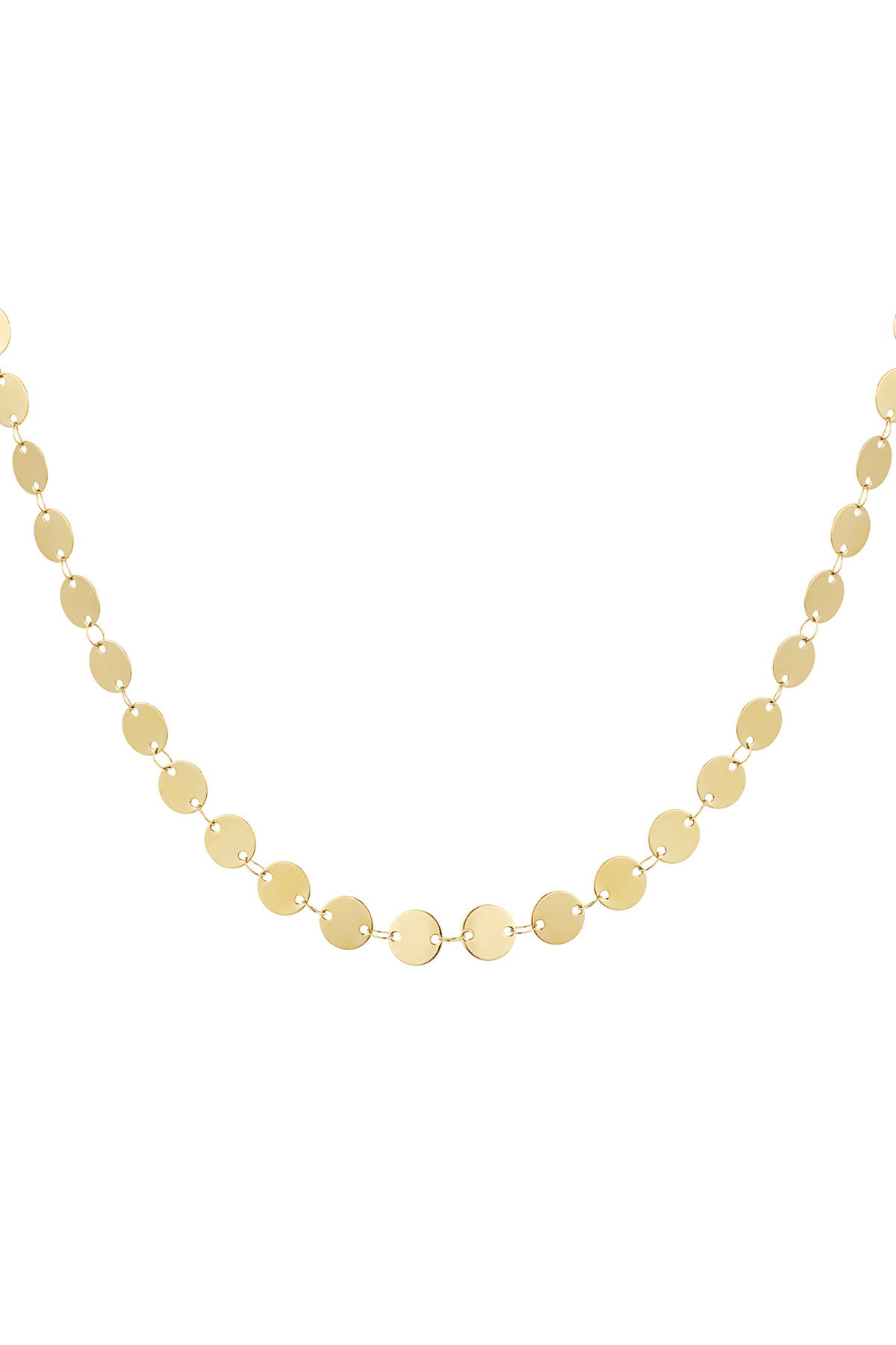 Simple coin necklace - Gold color h5 