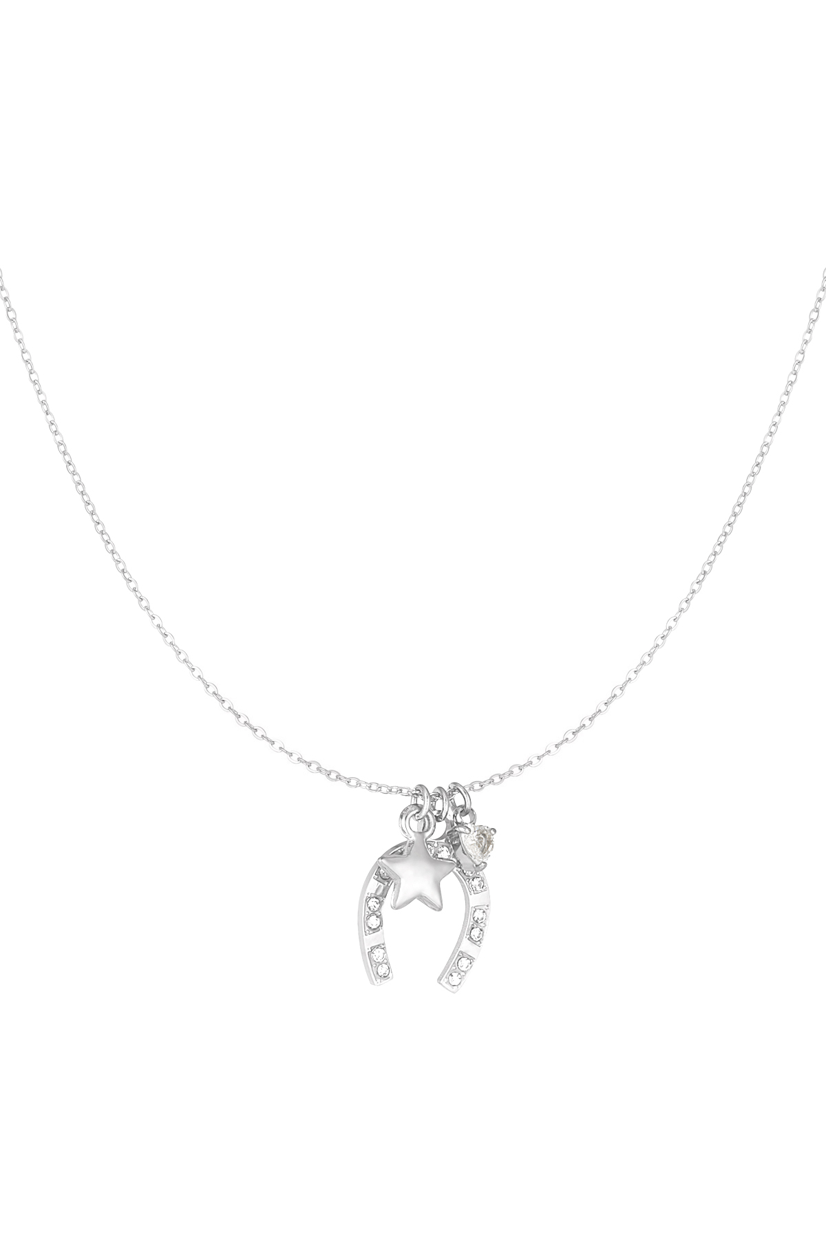 Necklace horseshoe charms - silver h5 