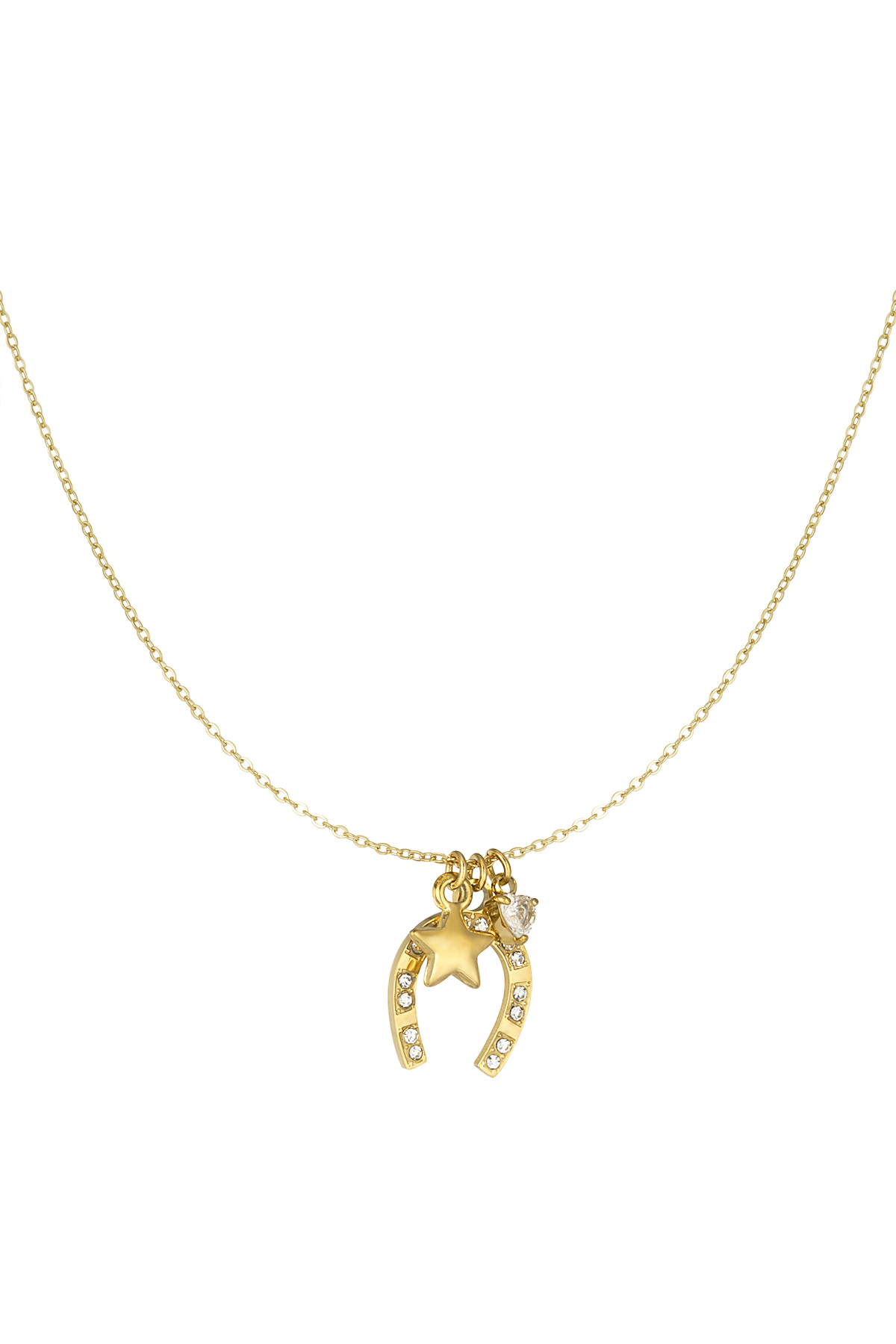 Chain horseshoe charms - gold h5 