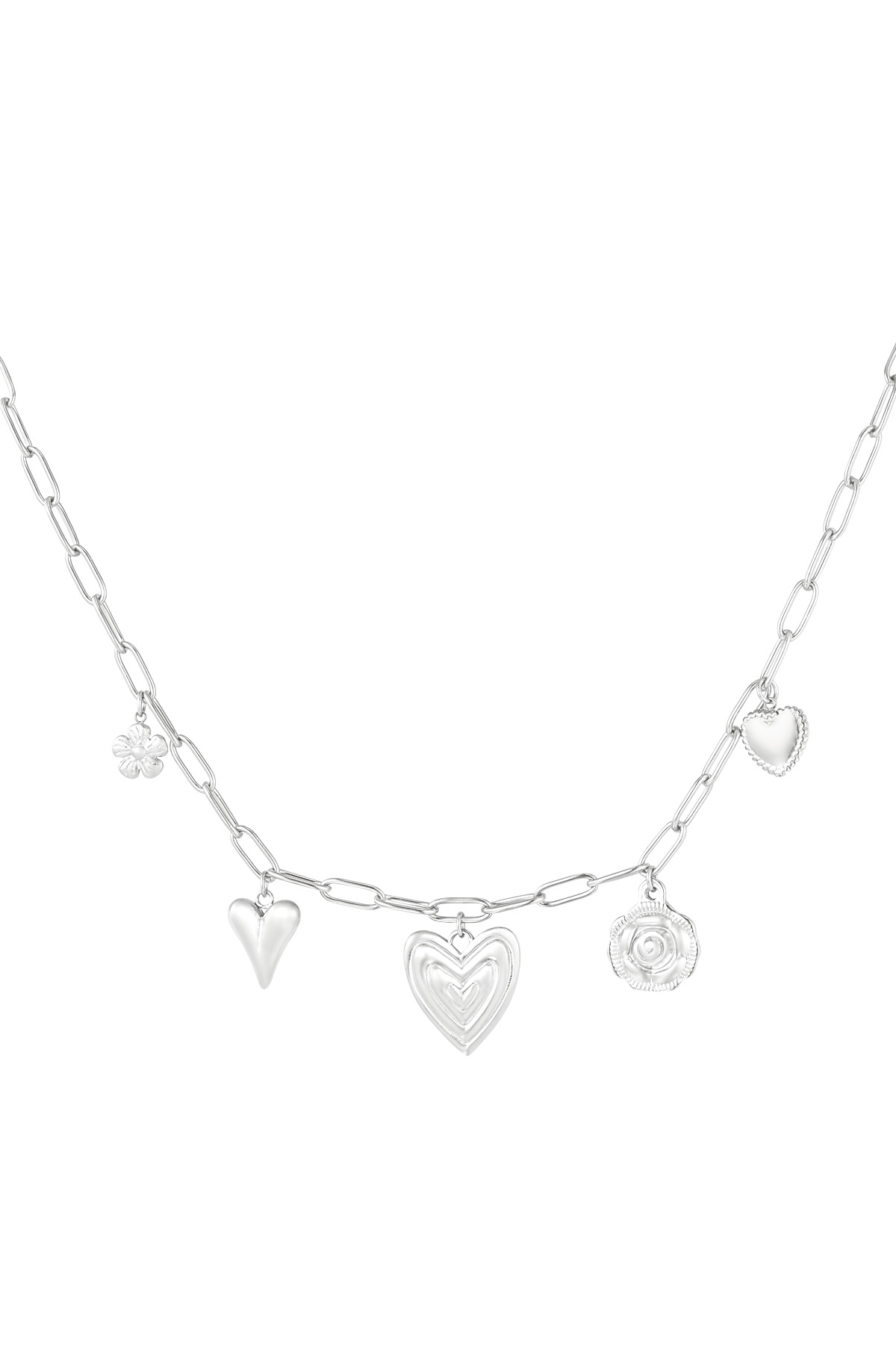 Heartfelt charms necklace - silver h5 