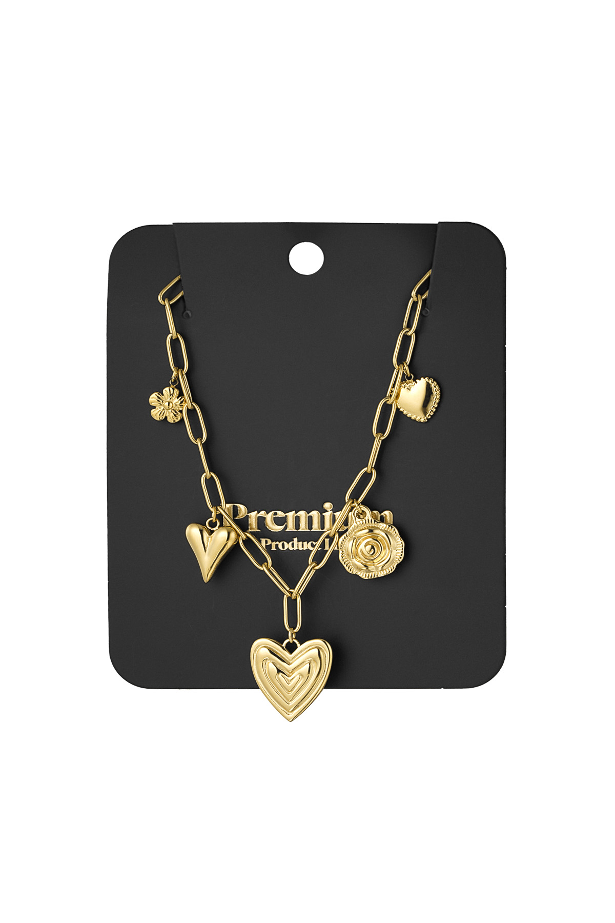 Heartfelt charms necklace - gold h5 Picture3