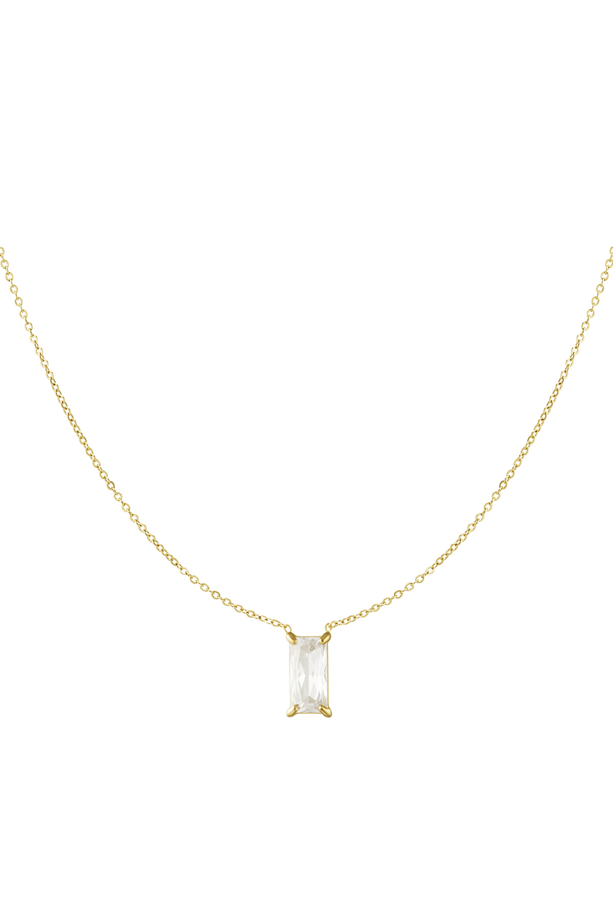 Sleek sparkle necklace - gold 