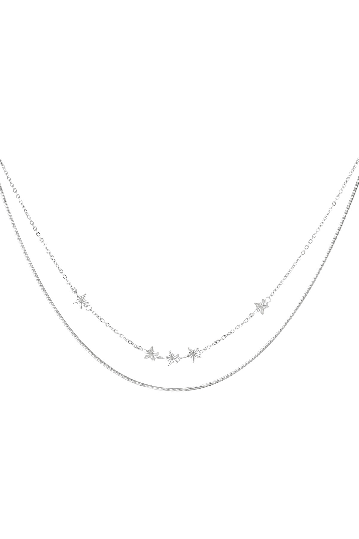 Starry layers necklace - silver h5 