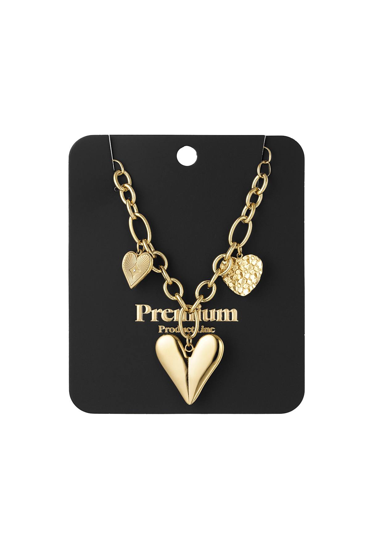 Triple heart ketting - goud h5 Afbeelding2