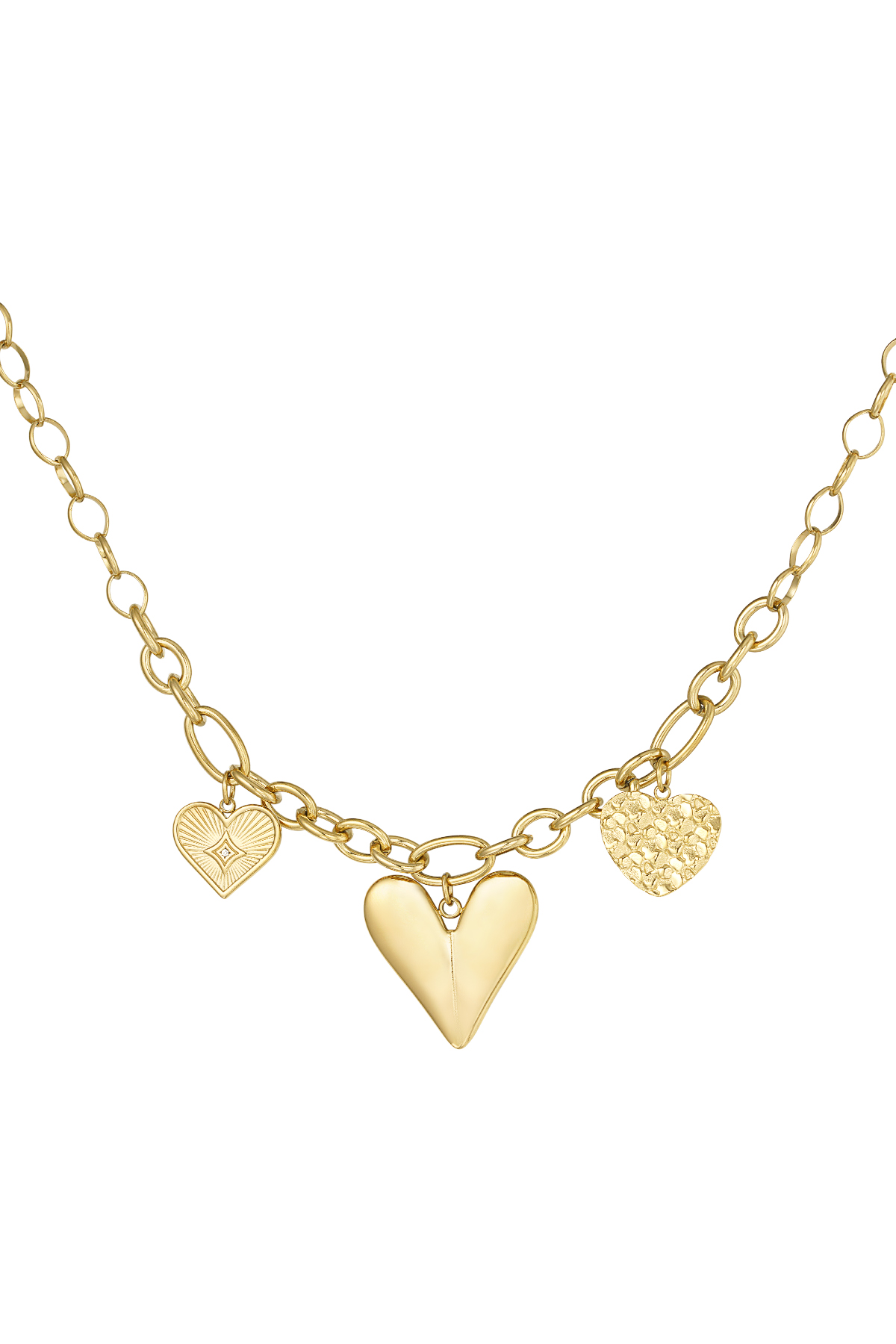 Triple heart ketting - goud h5 